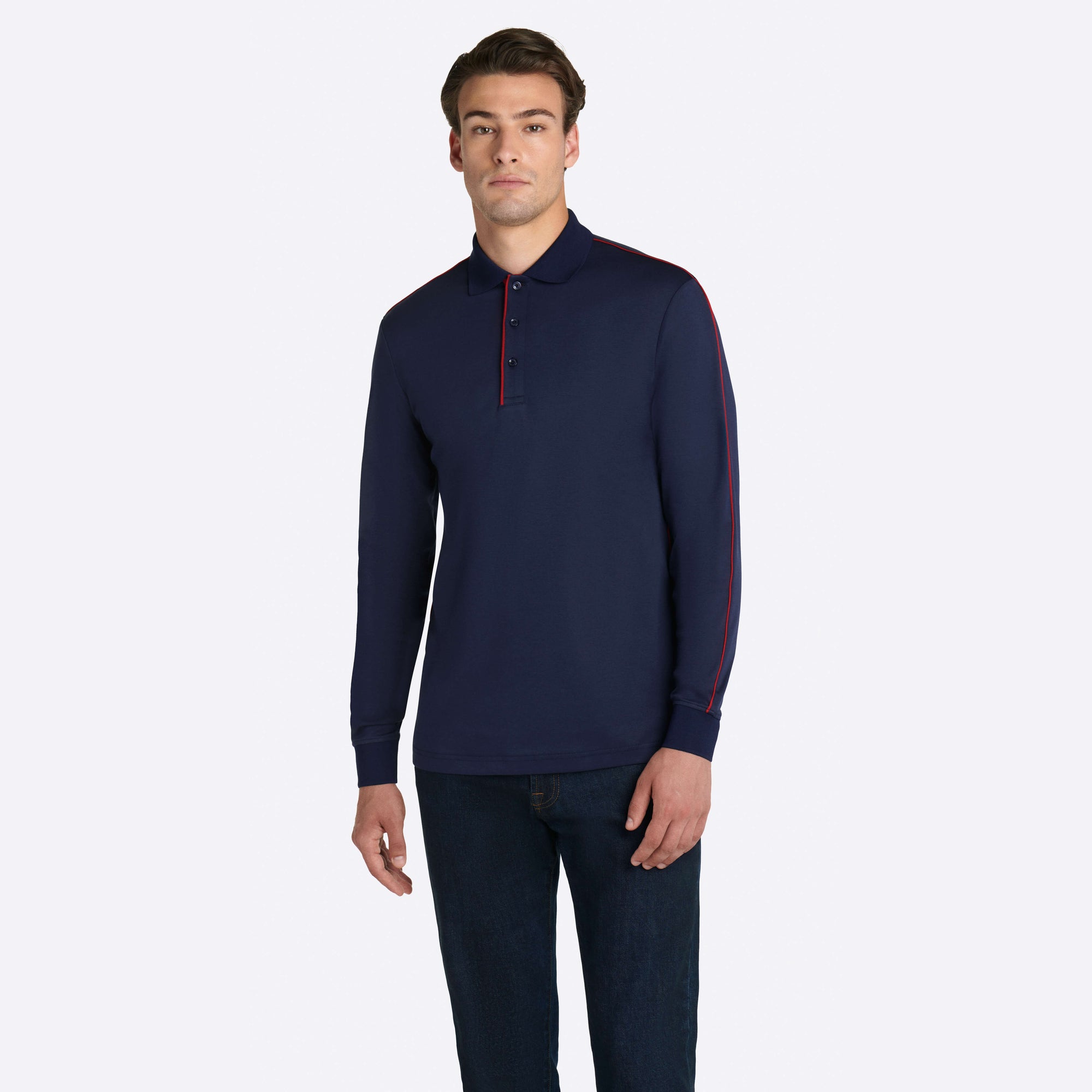 Solid Long Sleeve Polo