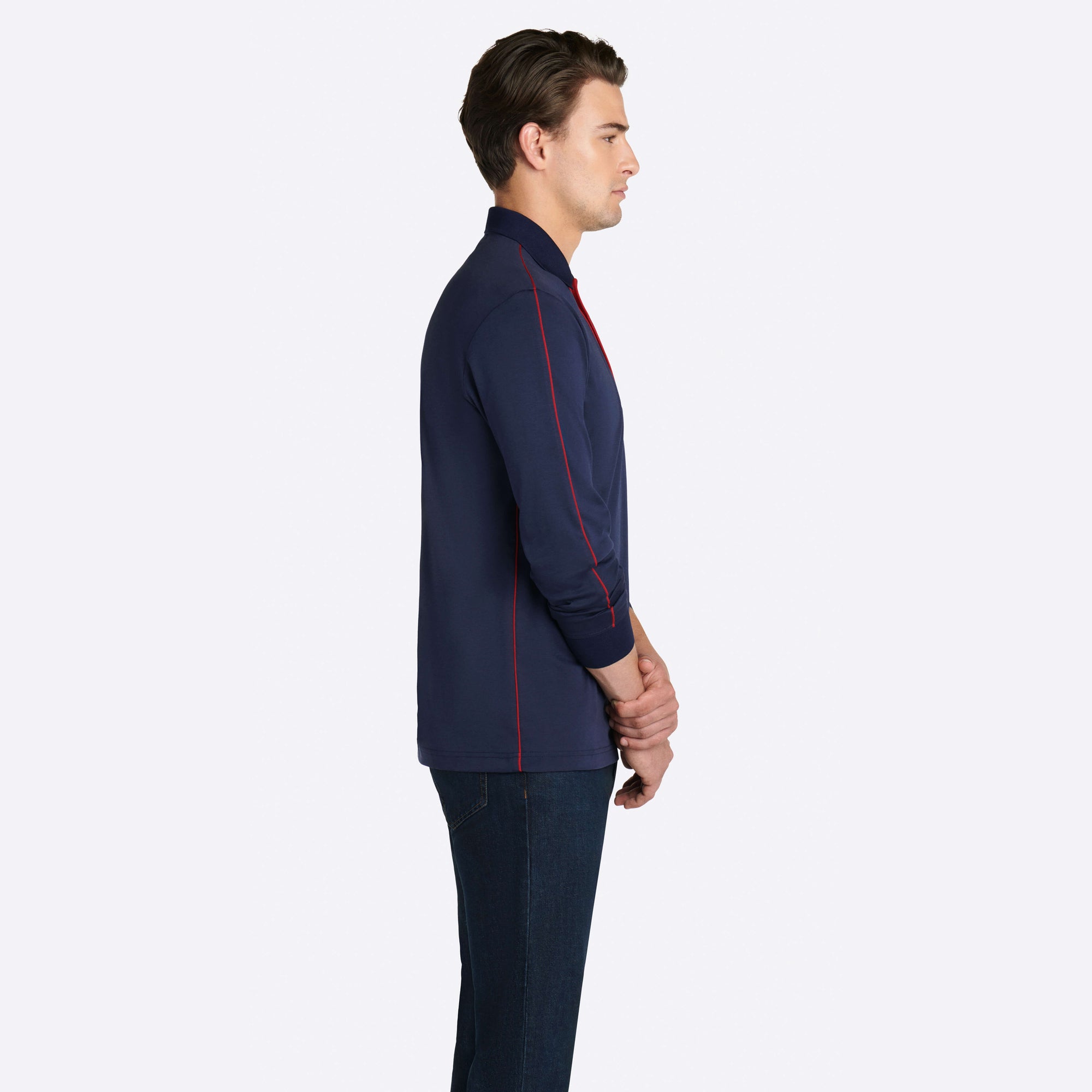 Solid Long Sleeve Polo