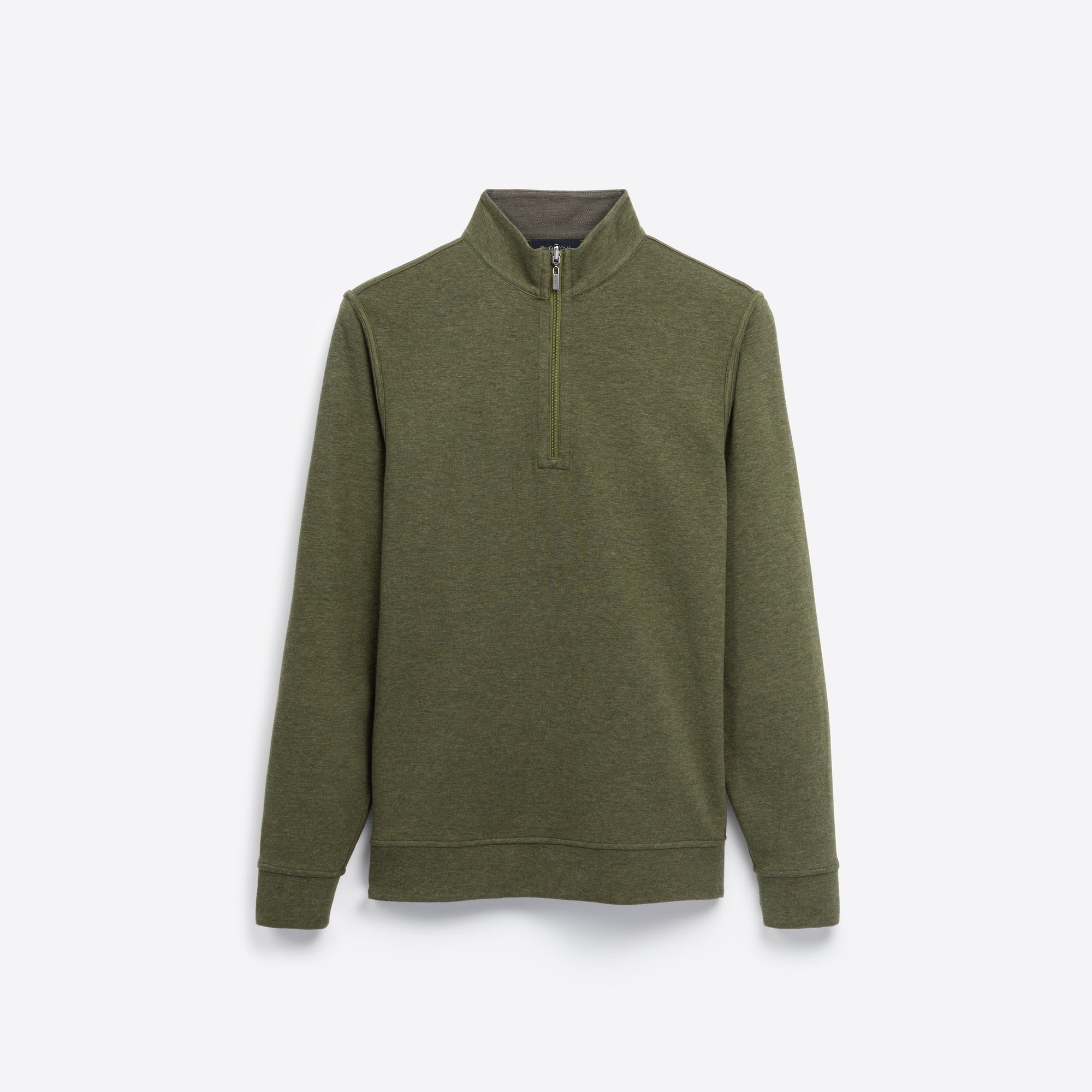 Heather and Bird's Eye Reversible Quarter Zip Mock Neck