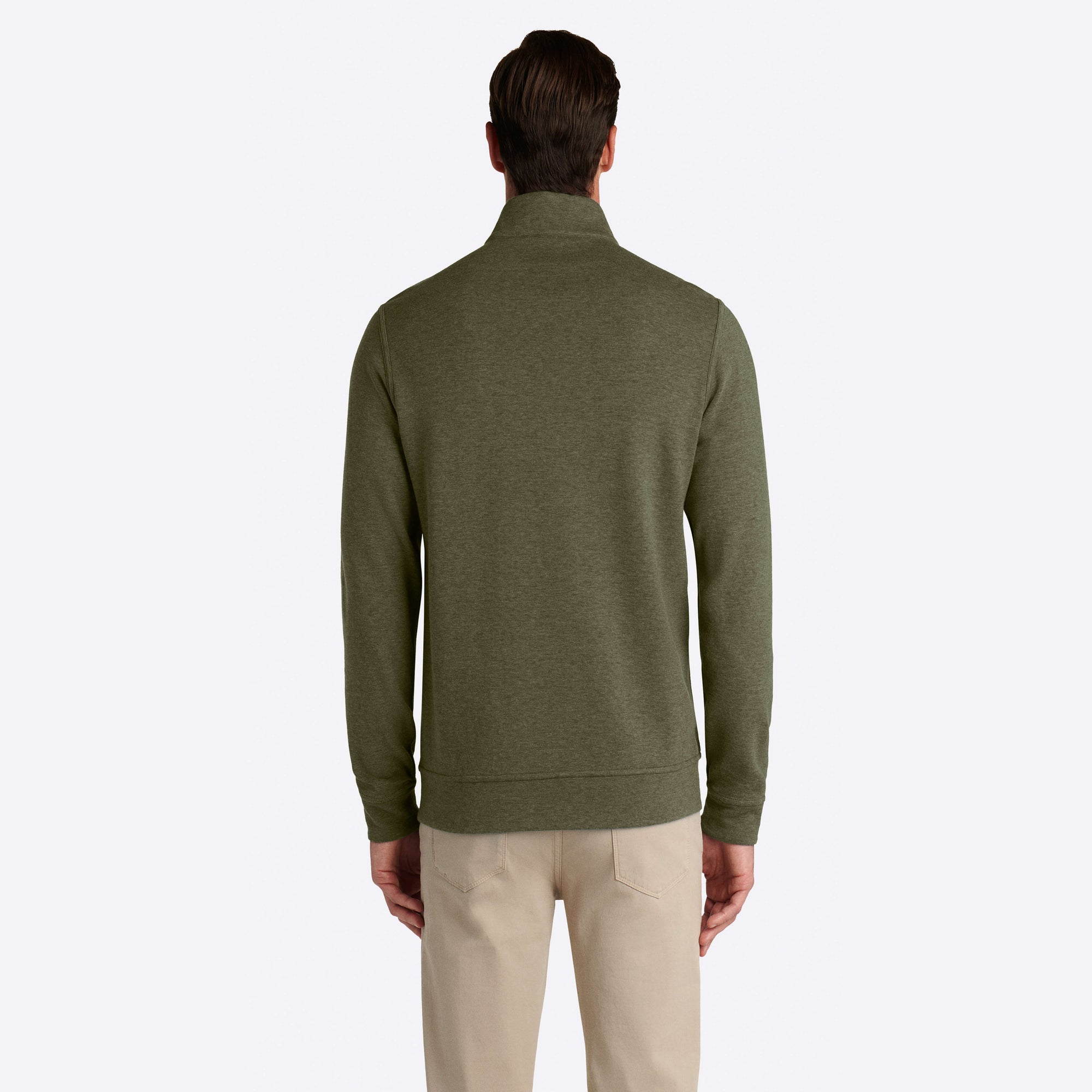 Heather and Bird's Eye Reversible Quarter Zip Mock Neck