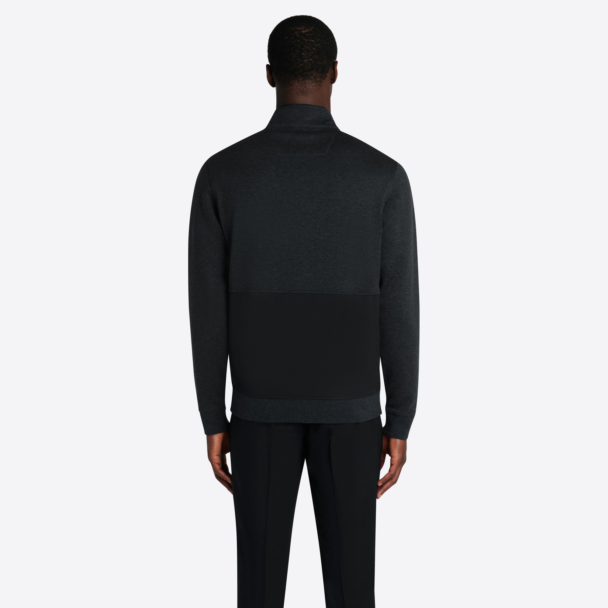 Heather Quarter Zip Mock Neck Pullover