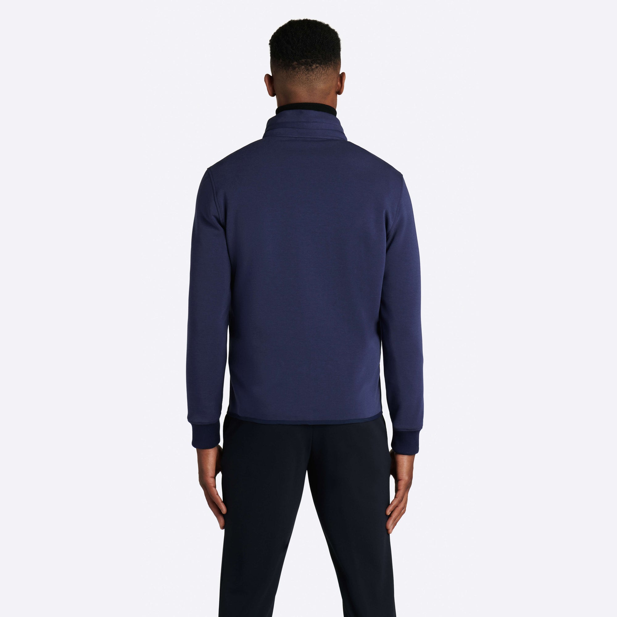 Solid Mock Neck Jacket with Hood