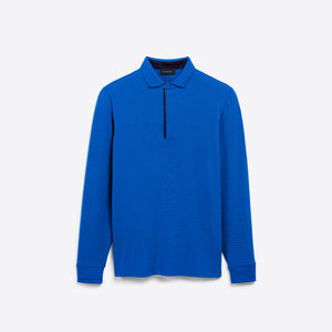 Hairline Stripe Quarter Zip Mock Neck Pullover