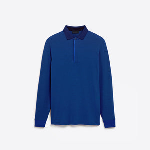 Hairline Stripe Quarter Zip Mock Neck Pullover