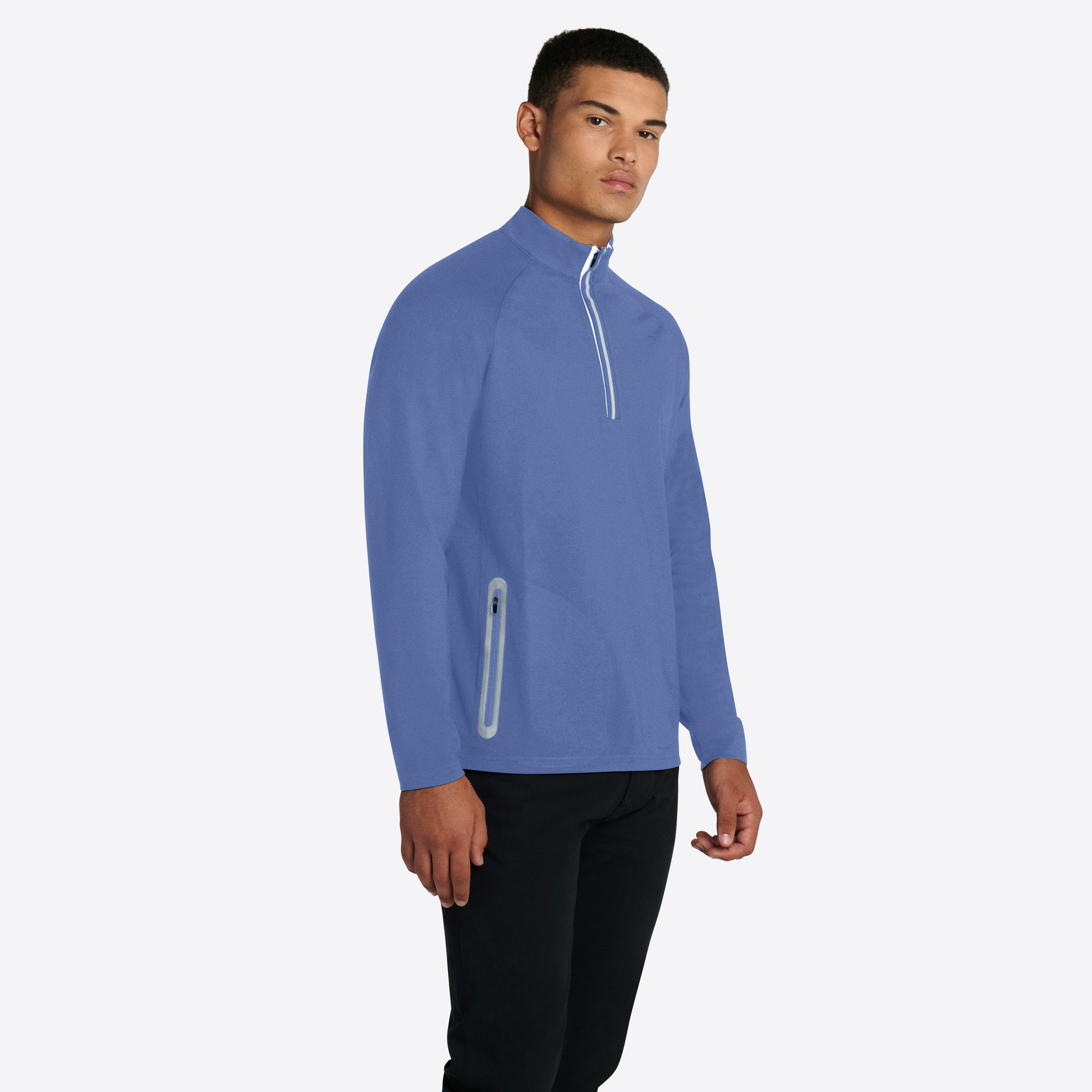 Solid Quarter Zip Mock Neck Pullover