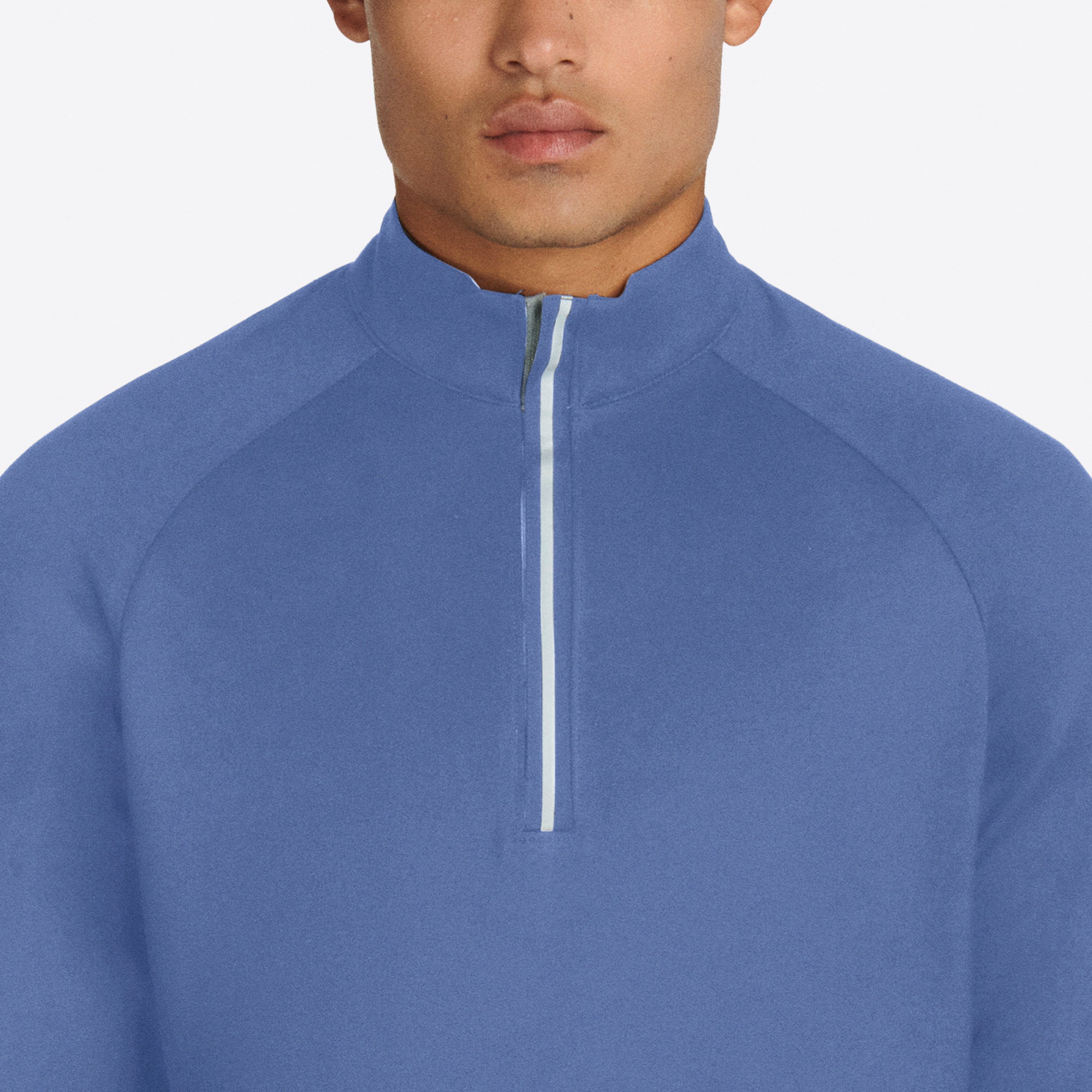 Solid Quarter Zip Mock Neck Pullover