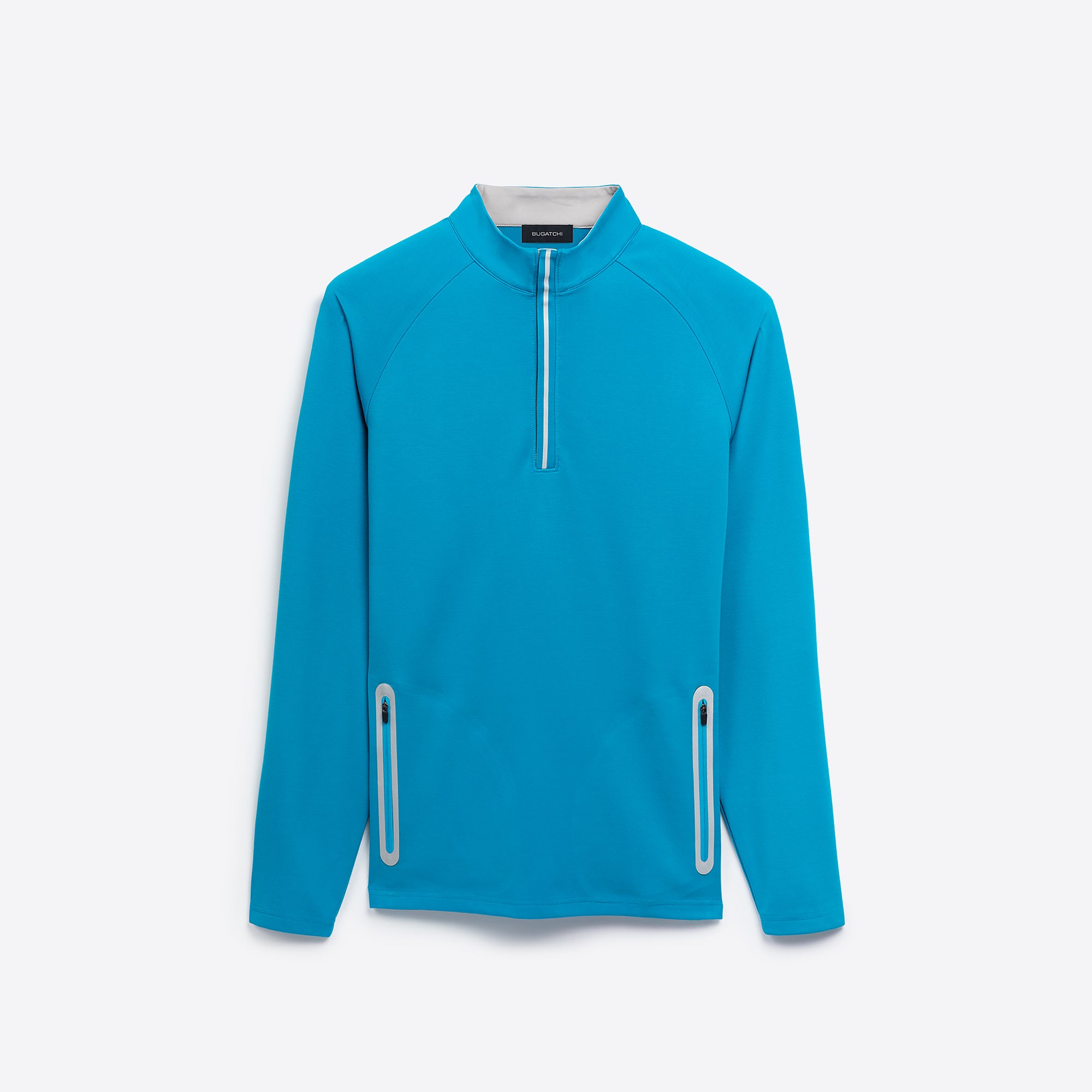 Solid Quarter Zip Mock Neck Pullover