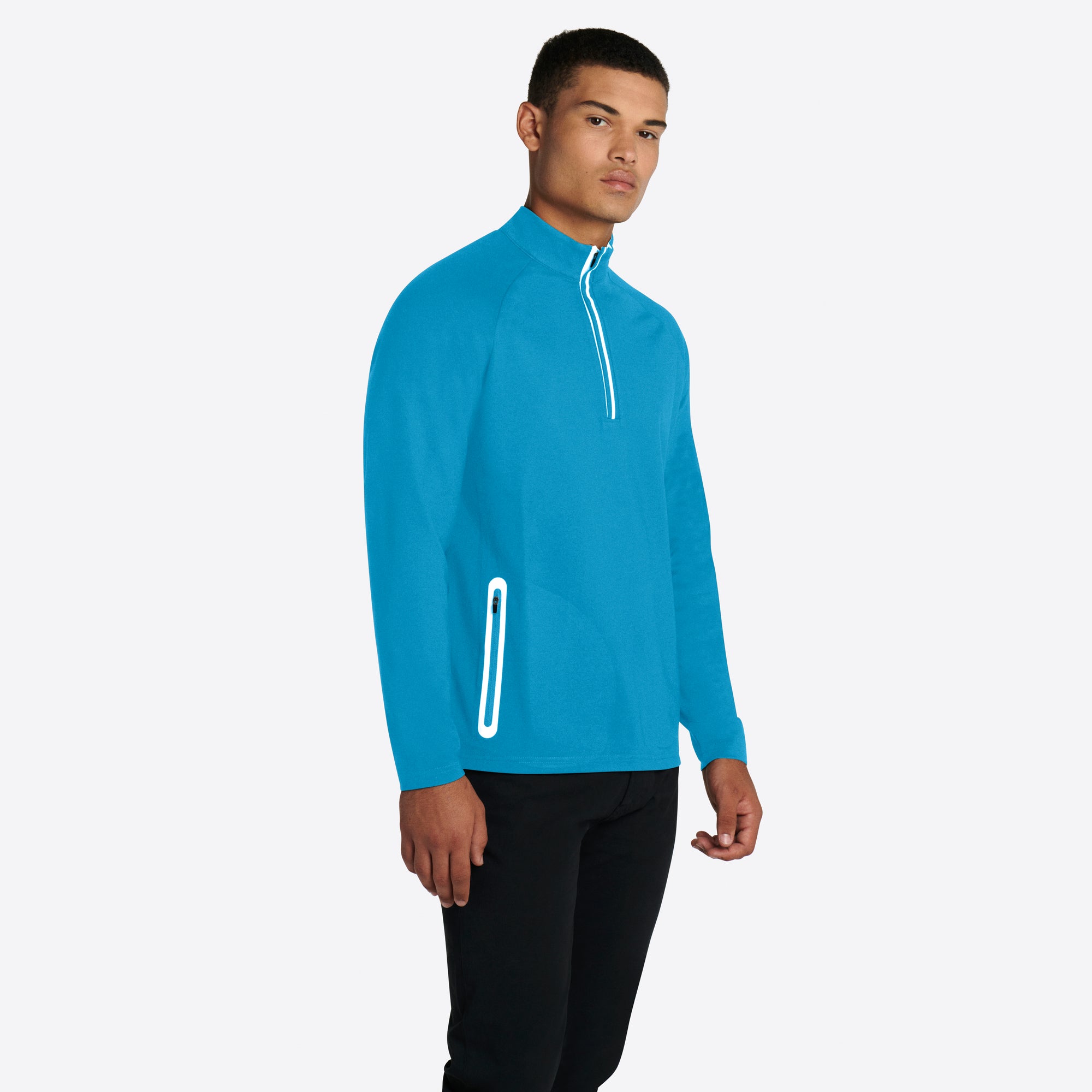 Solid Quarter Zip Mock Neck Pullover