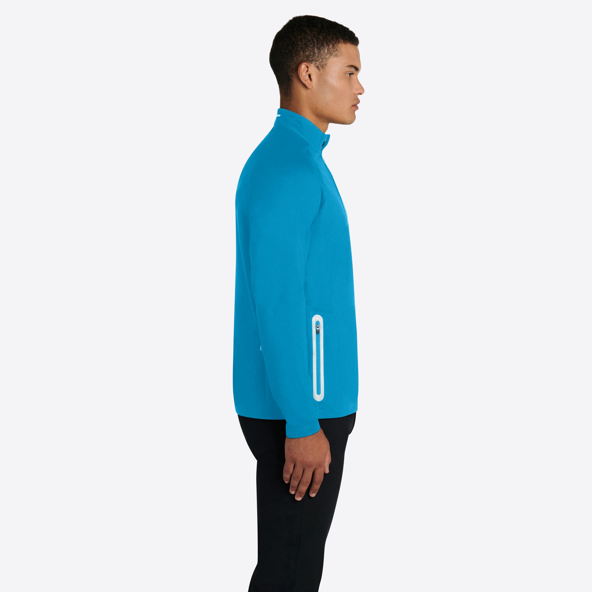 Solid Quarter Zip Mock Neck Pullover