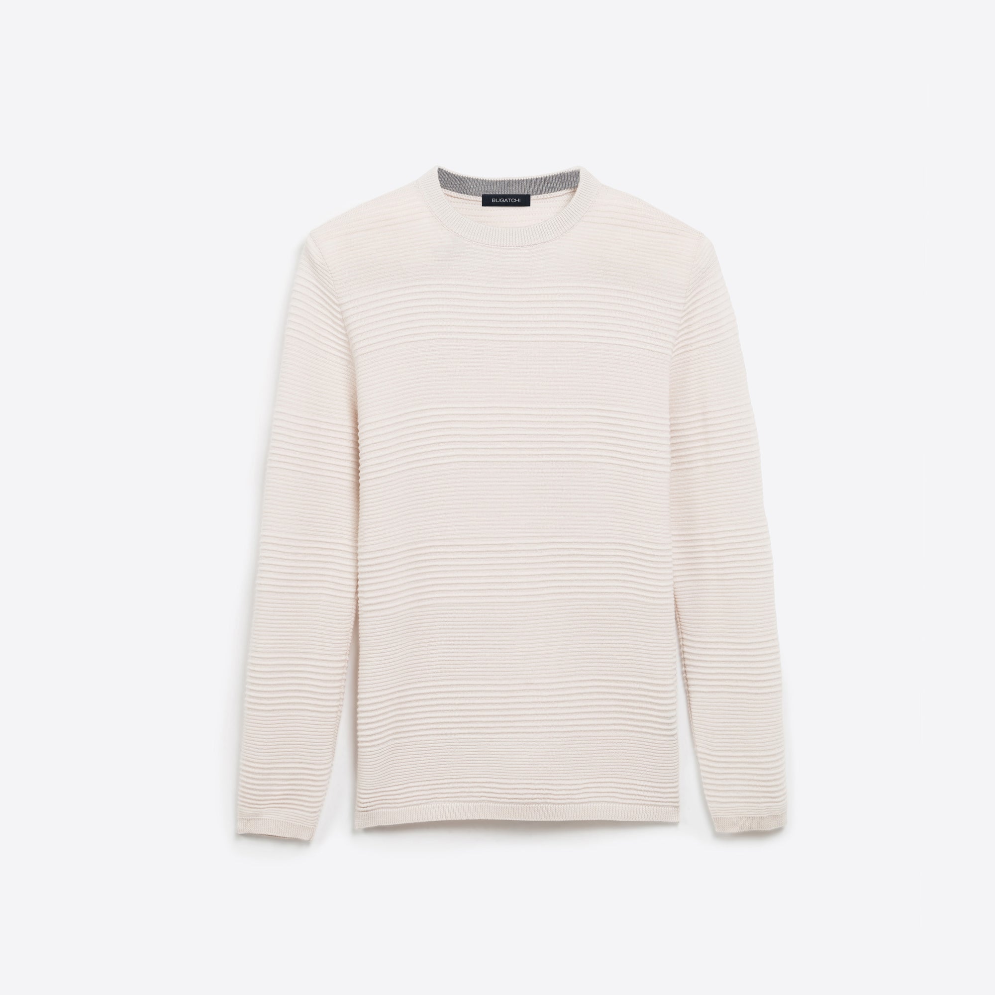 Tonal Block-Rib Crew Neck Sweater