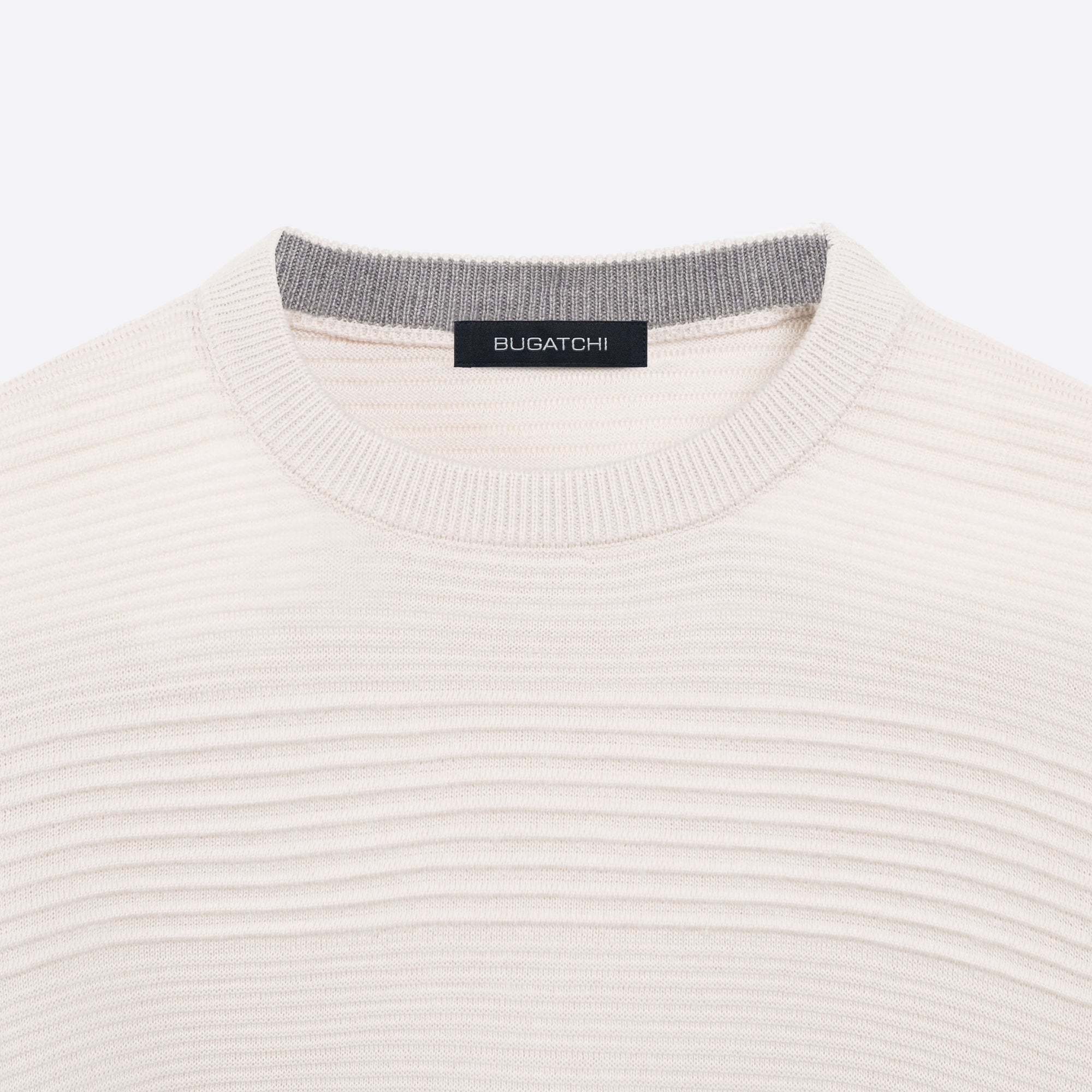 Tonal Block-Rib Crew Neck Sweater