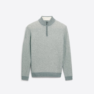 Bird's Eye Quarter Zip Mock Neck Sweater