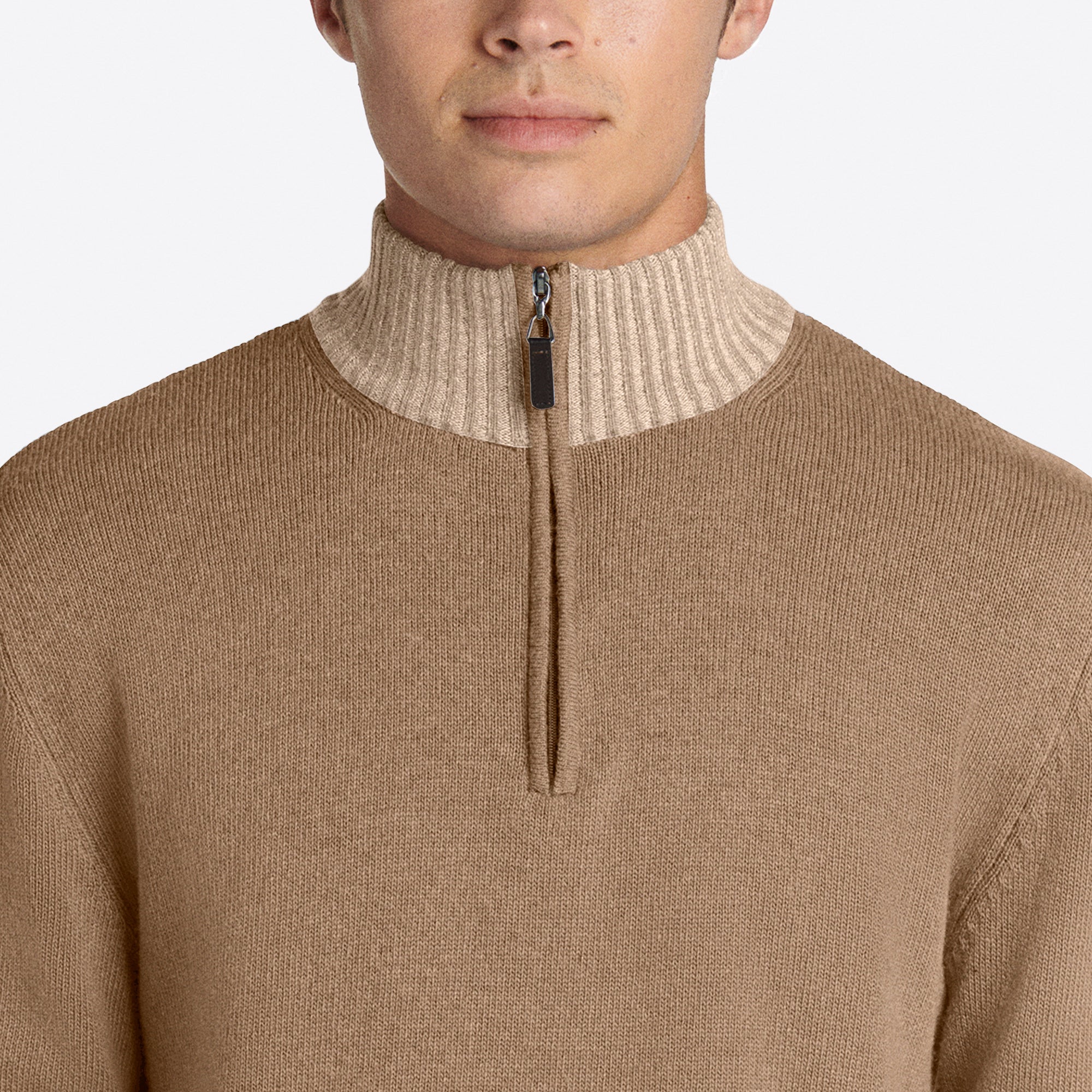 Solid Quarter Zip Mock Neck Sweater