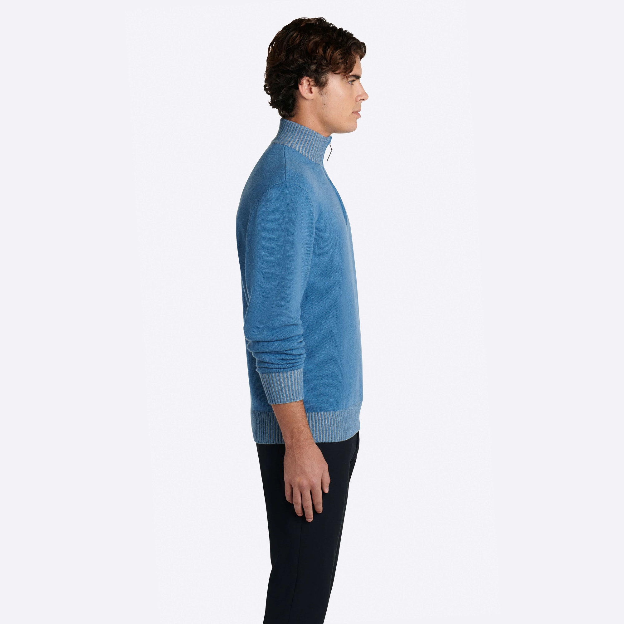 Solid Quarter Zip Mock Neck Sweater