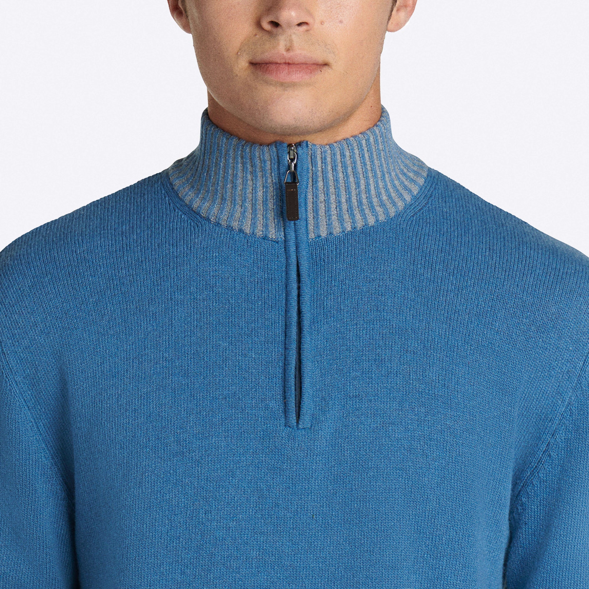 Solid Quarter Zip Mock Neck Sweater