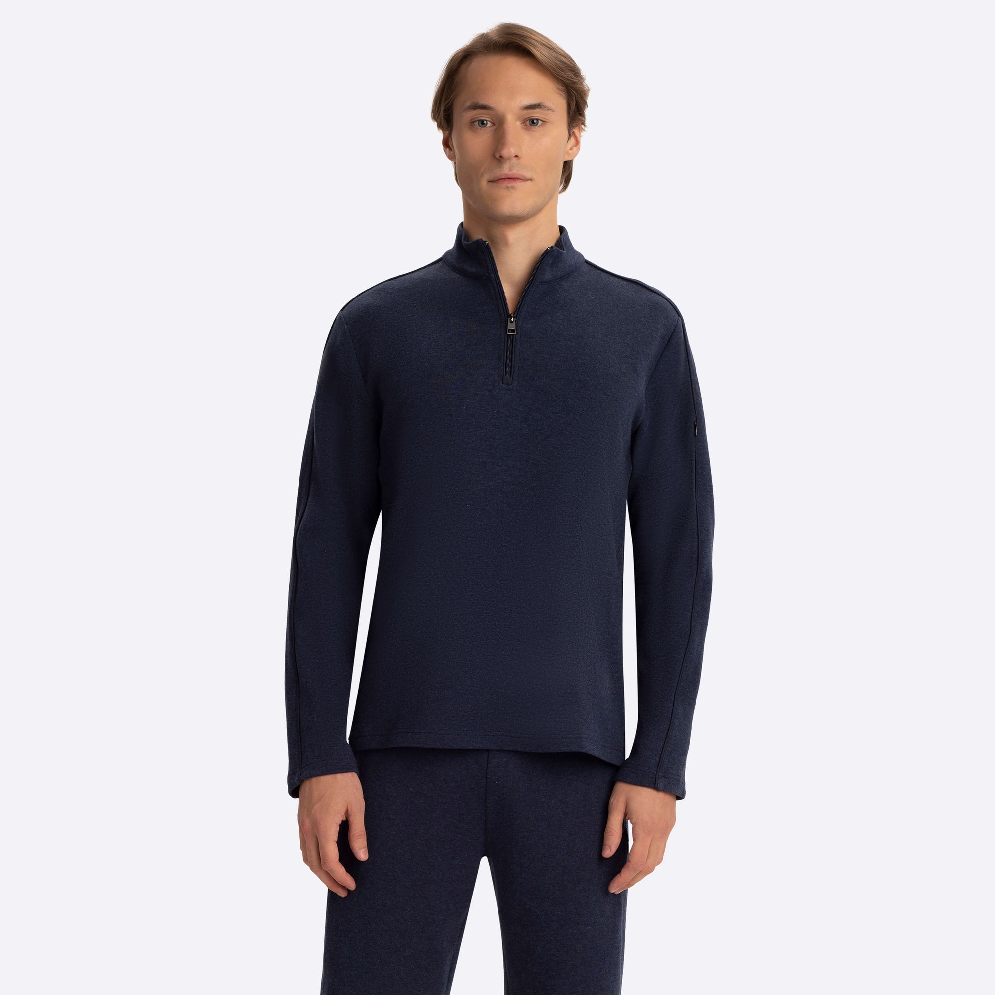 Quarter Zip Mock Neck Sweatshirt