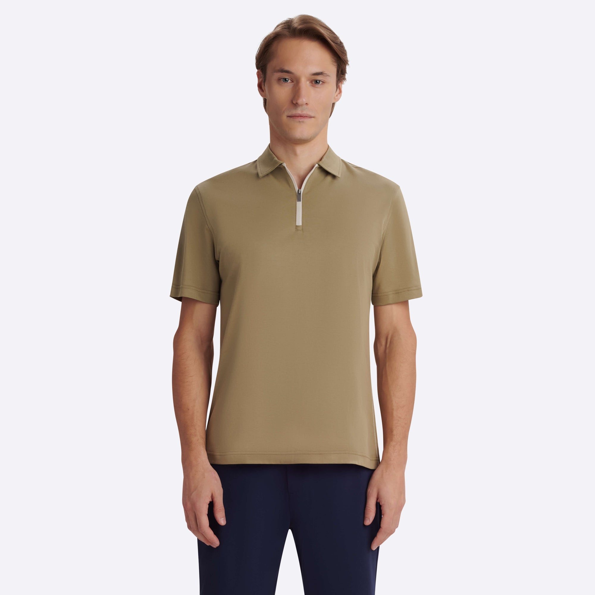 Short Sleeve Quarter Zip Polo