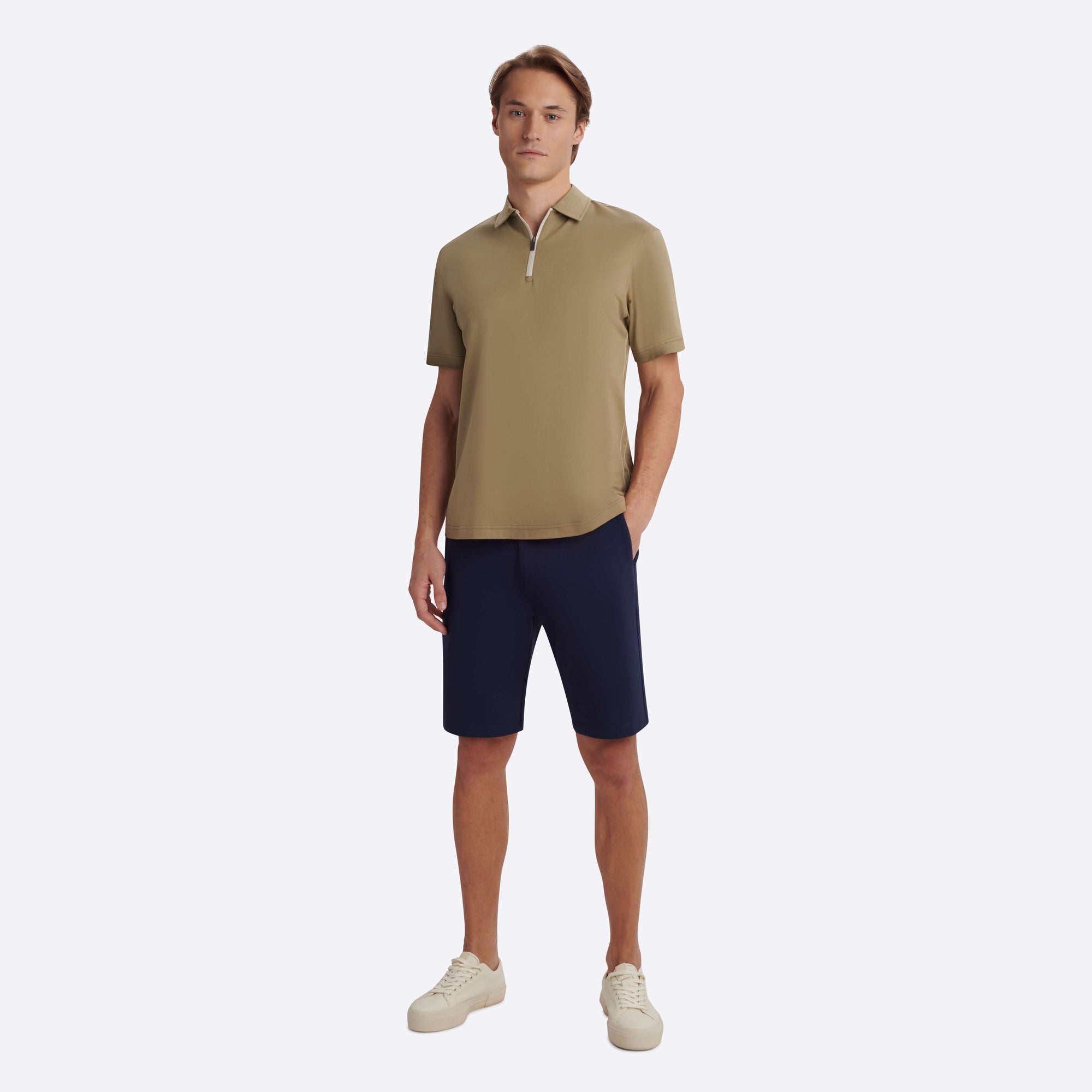 Short Sleeve Quarter Zip Polo