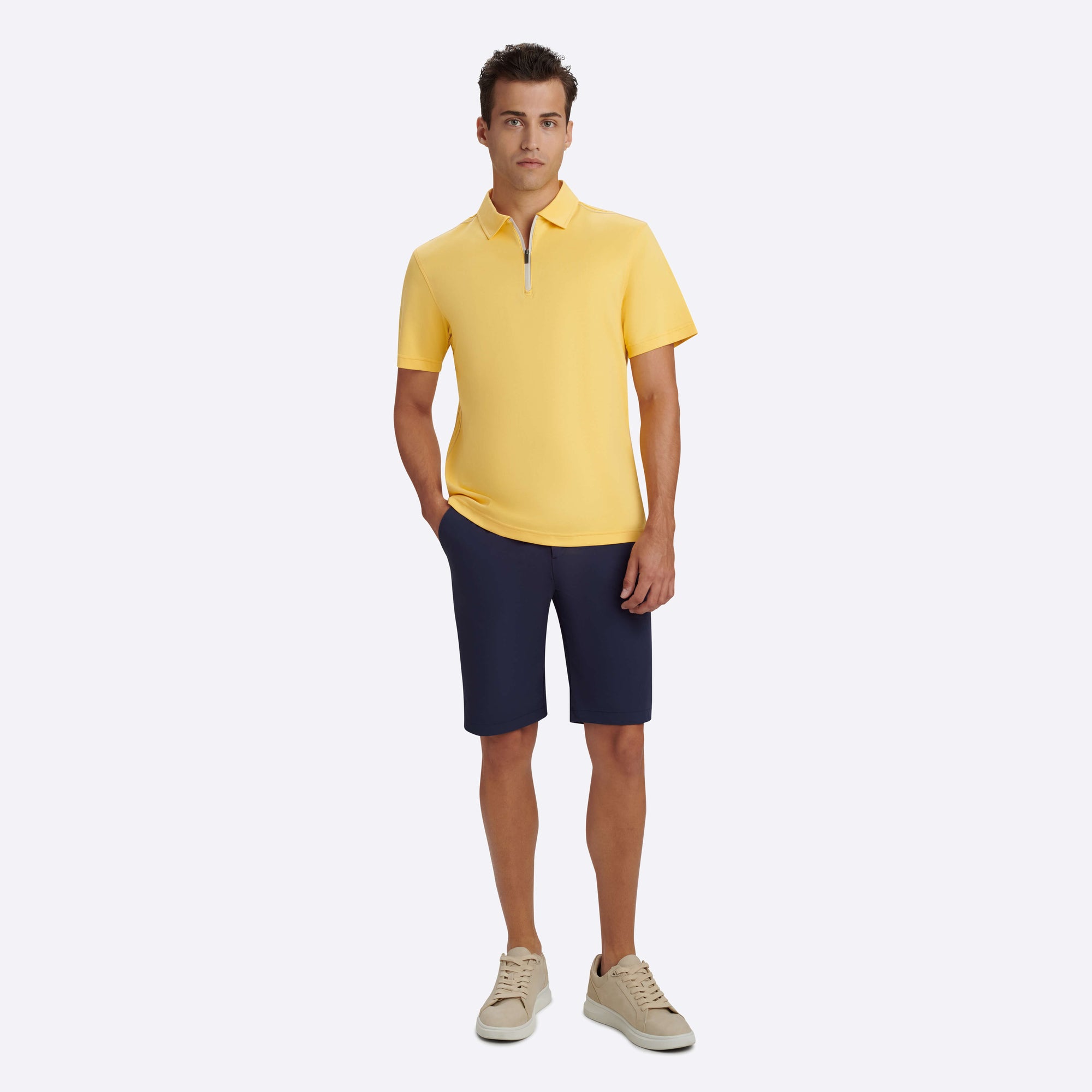 Short Sleeve Quarter Zip Polo