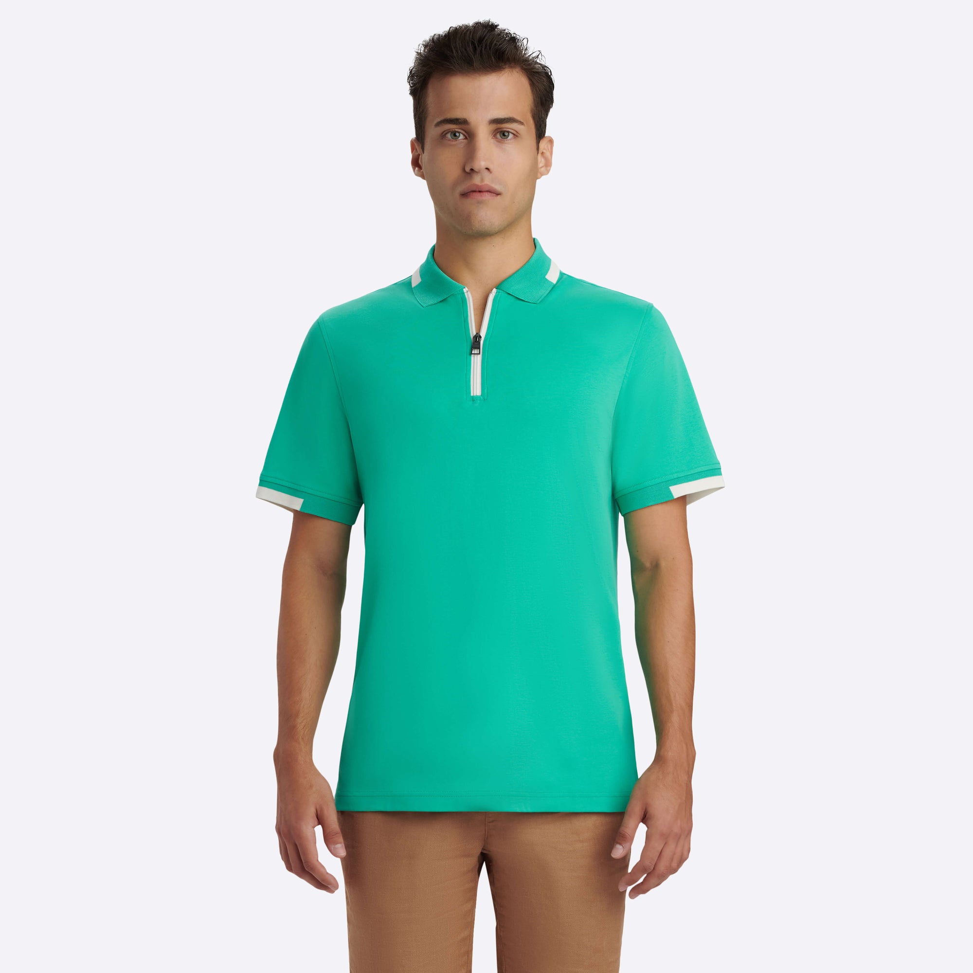 Short Sleeve Quarter Zip Polo