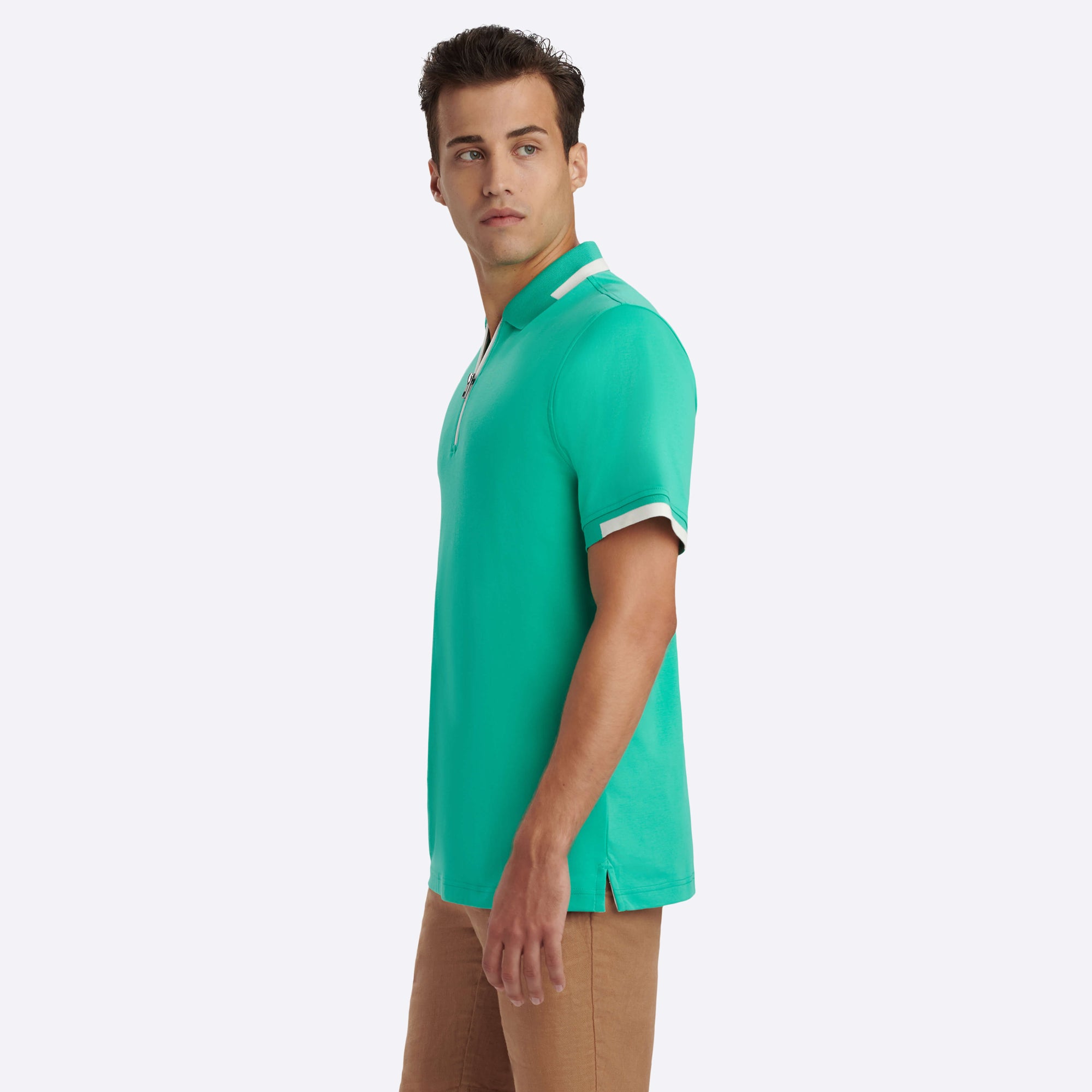 Short Sleeve Quarter Zip Polo
