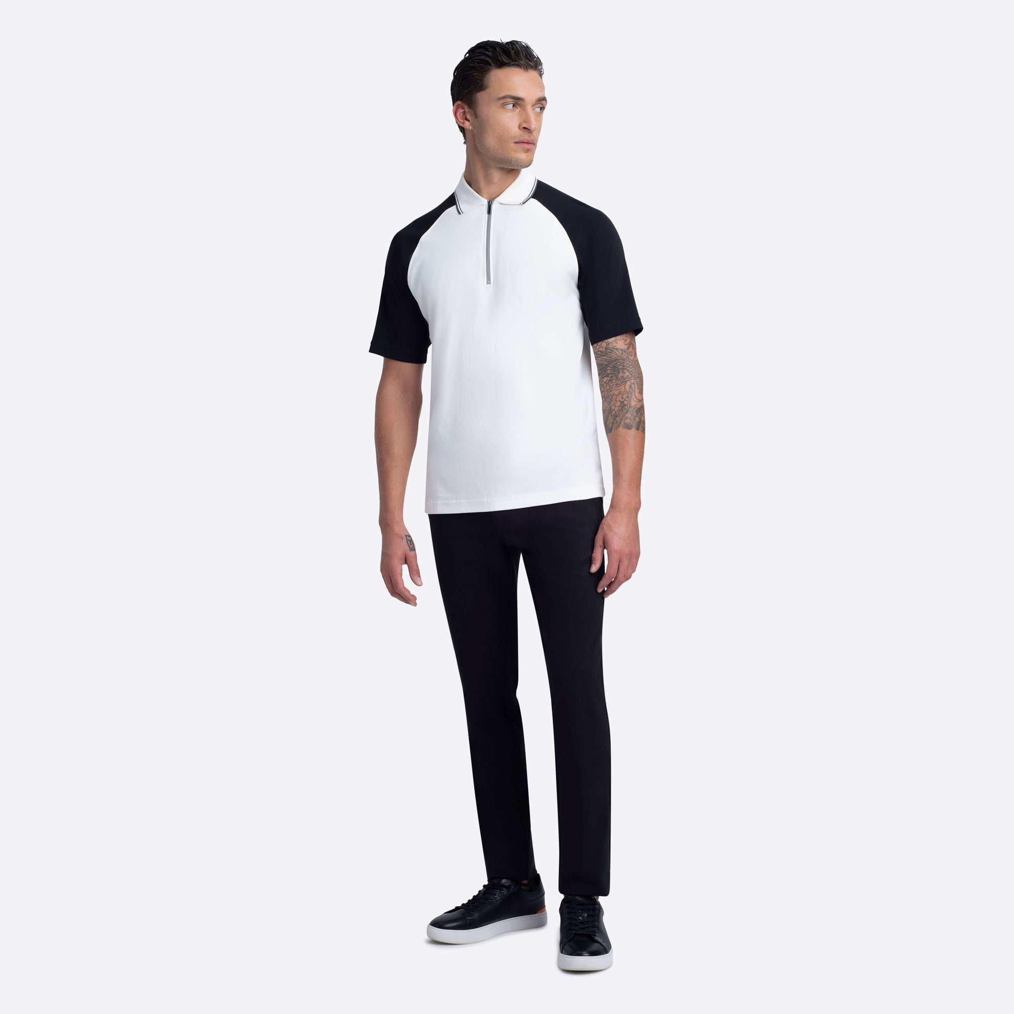 Short Sleeve Quarter Zip Polo