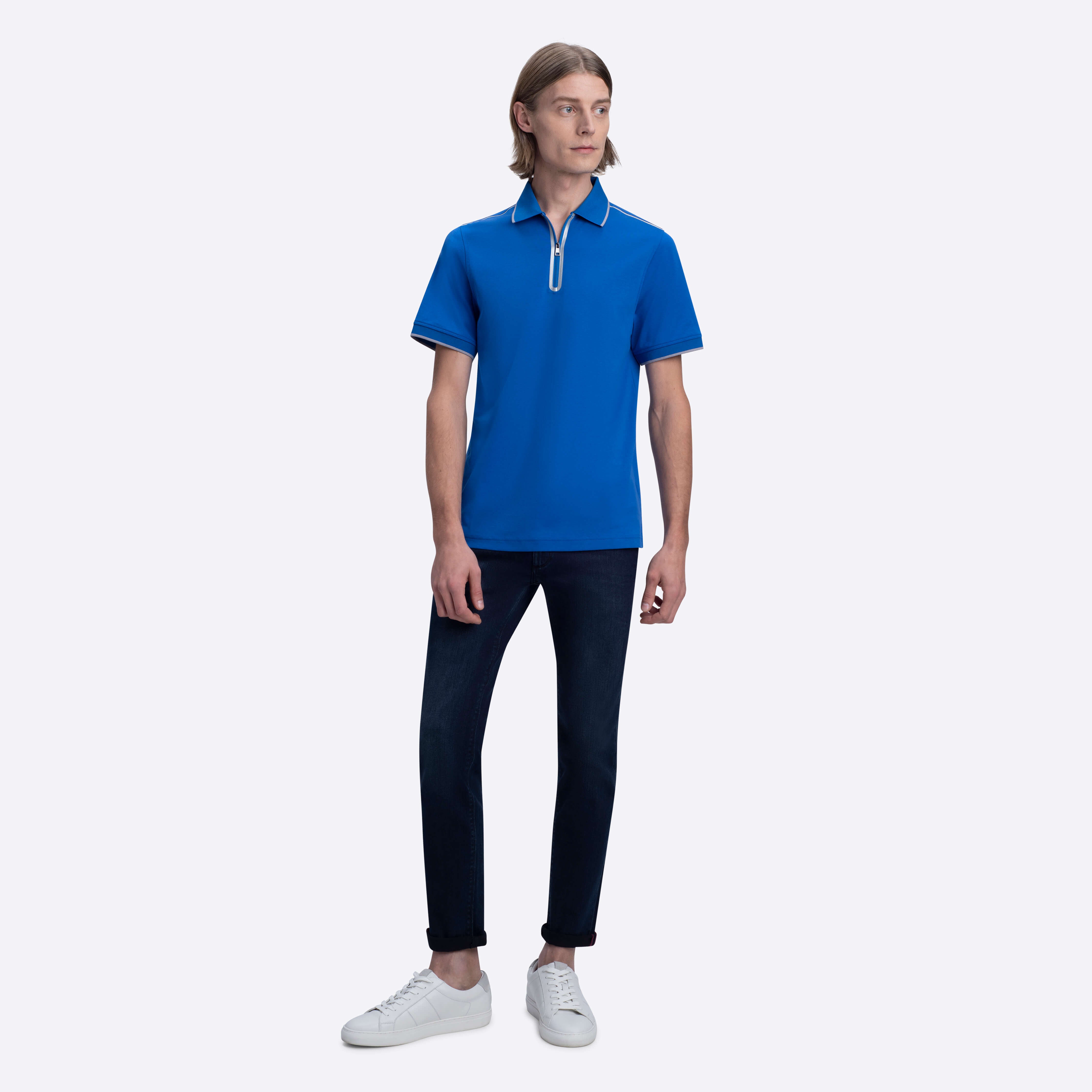 Short Sleeve Quarter Zip Polo – BUGATCHI