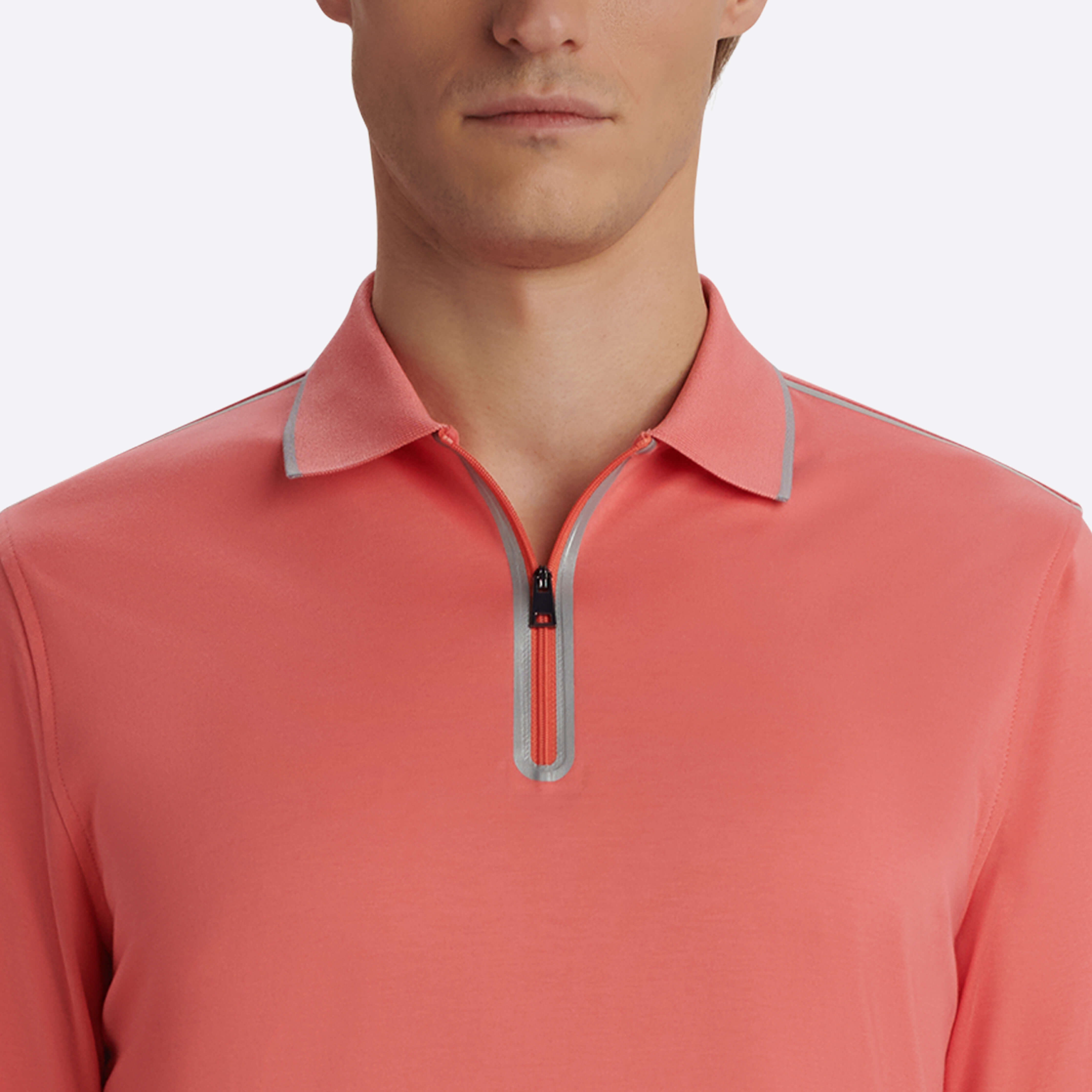 Short Sleeve Quarter Zip Polo – BUGATCHI