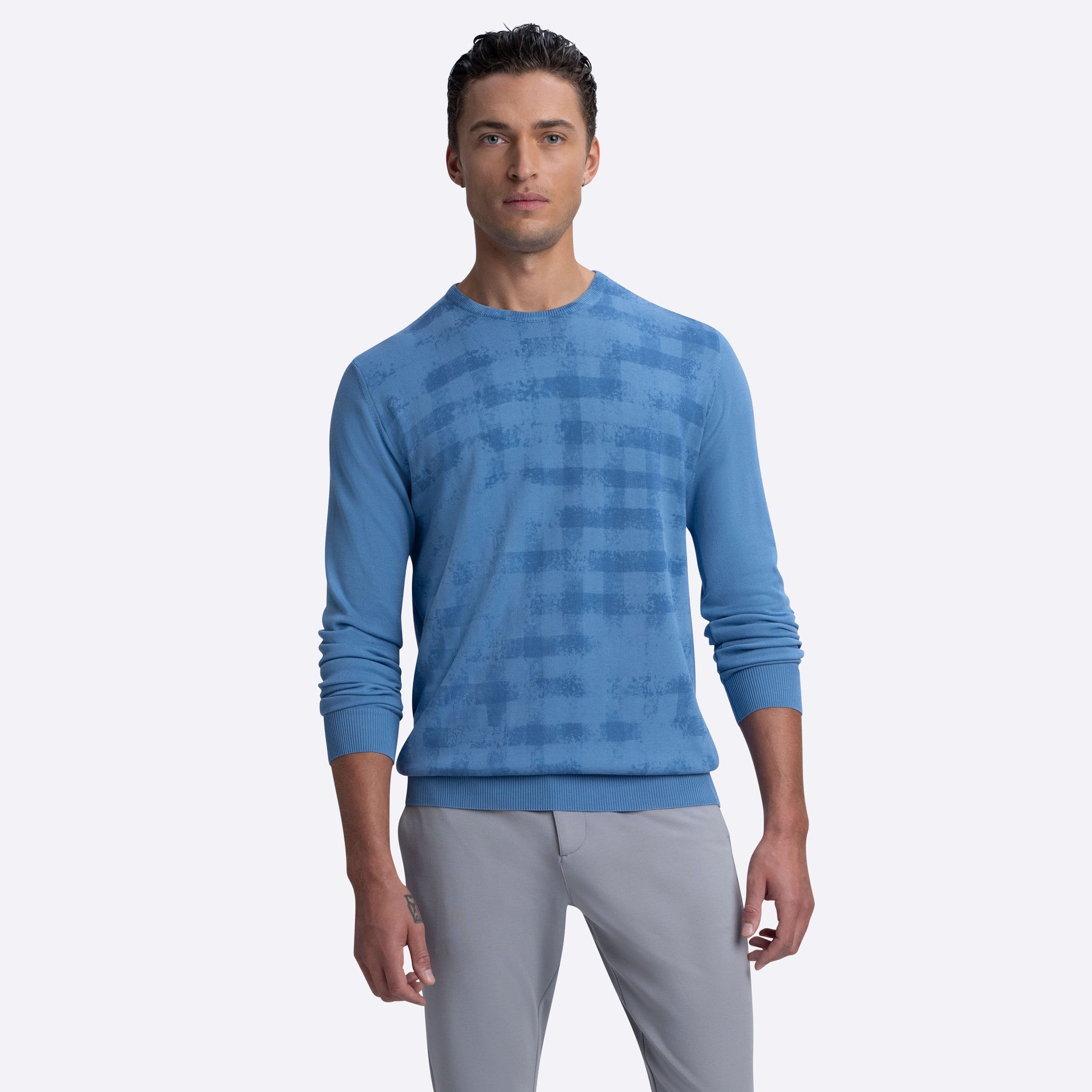 Ghost Check Crew Neck Sweater