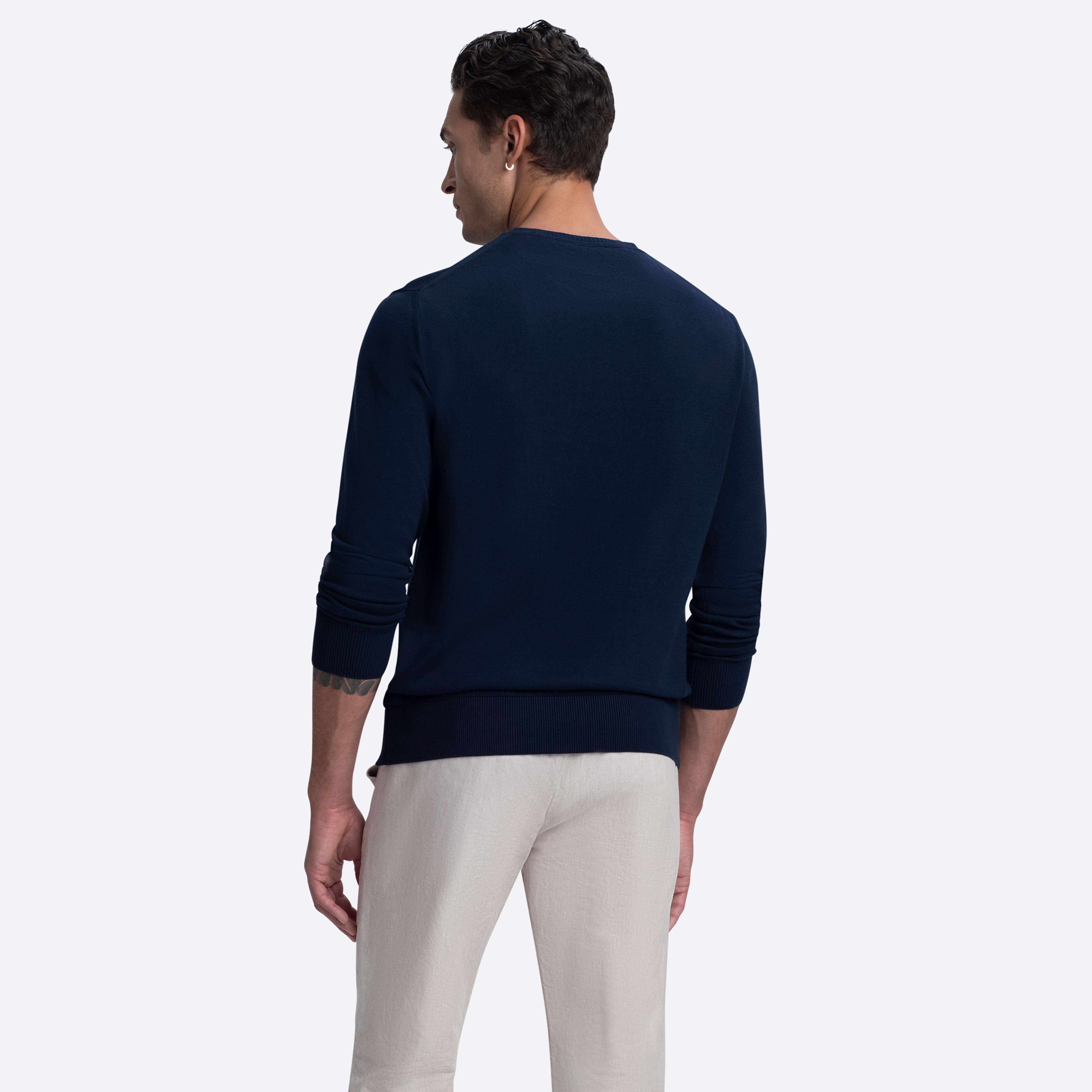 Bird's Eye Crew Neck Sweater – BUGATCHI