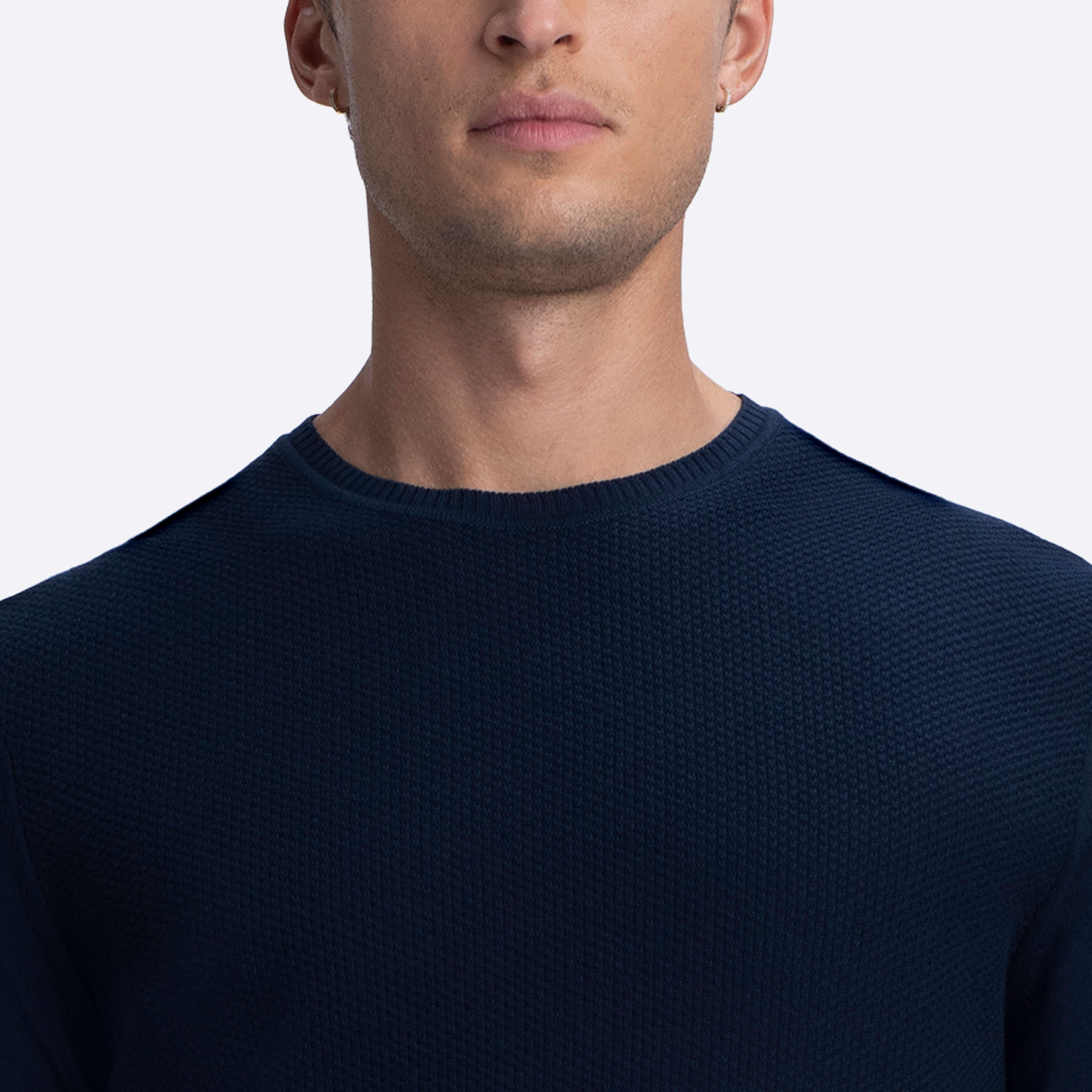 Bird's Eye Crew Neck Sweater – BUGATCHI