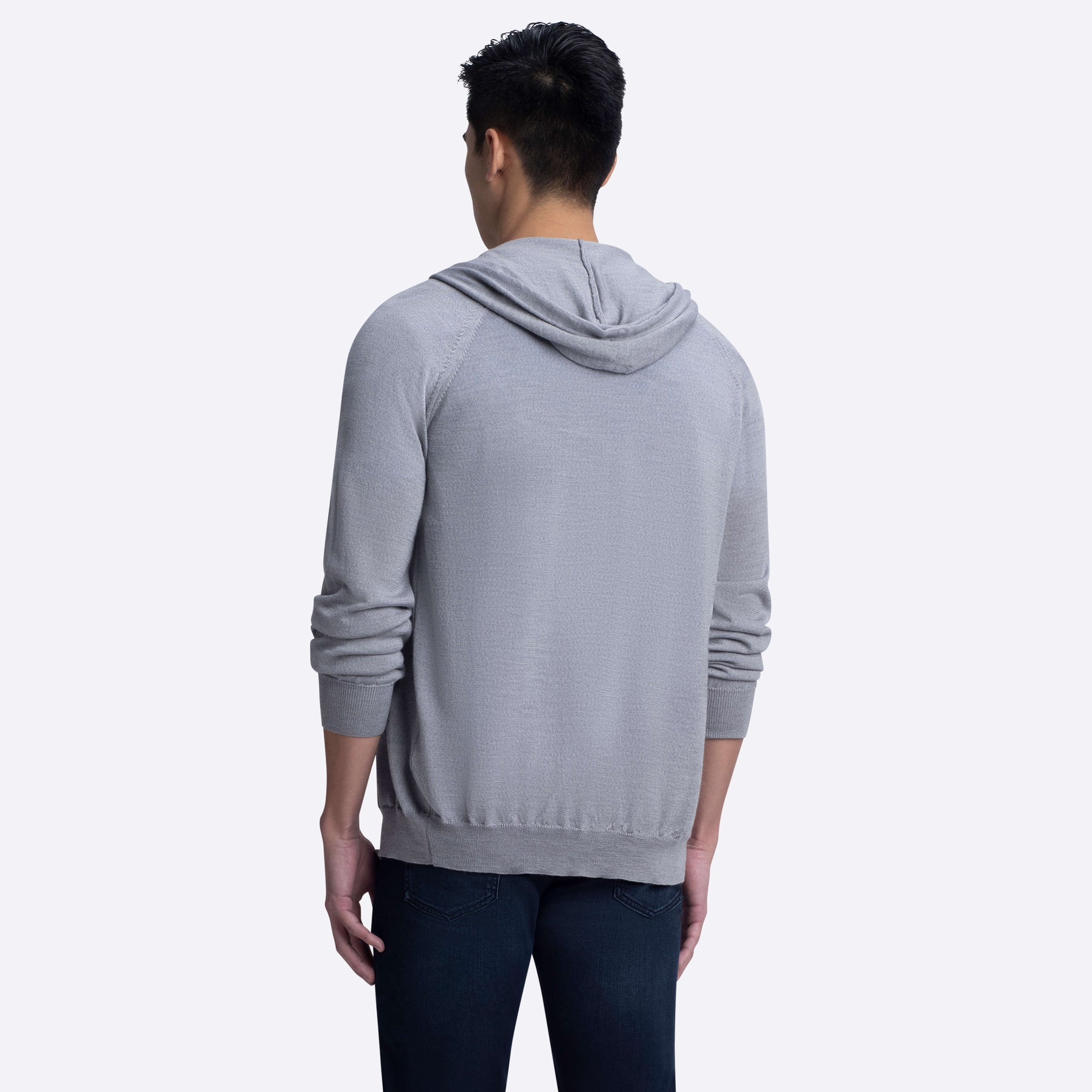 Solid Full Zip Sweater with Hood