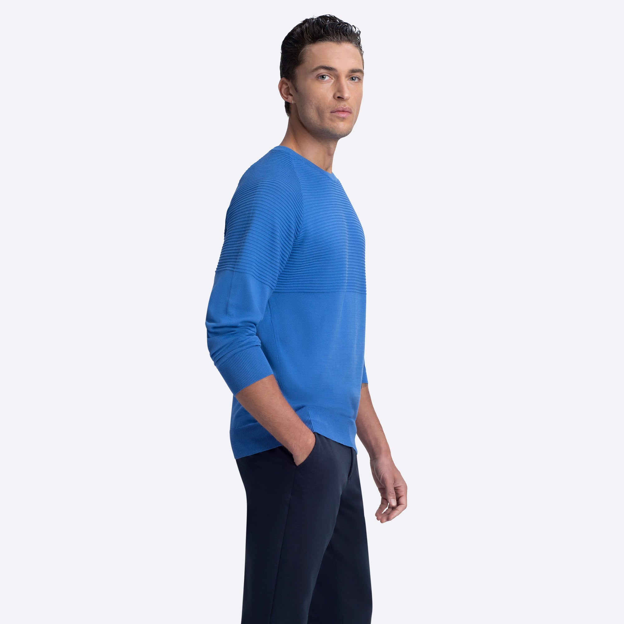 Solid & Stripe Combo Crew Neck Sweater