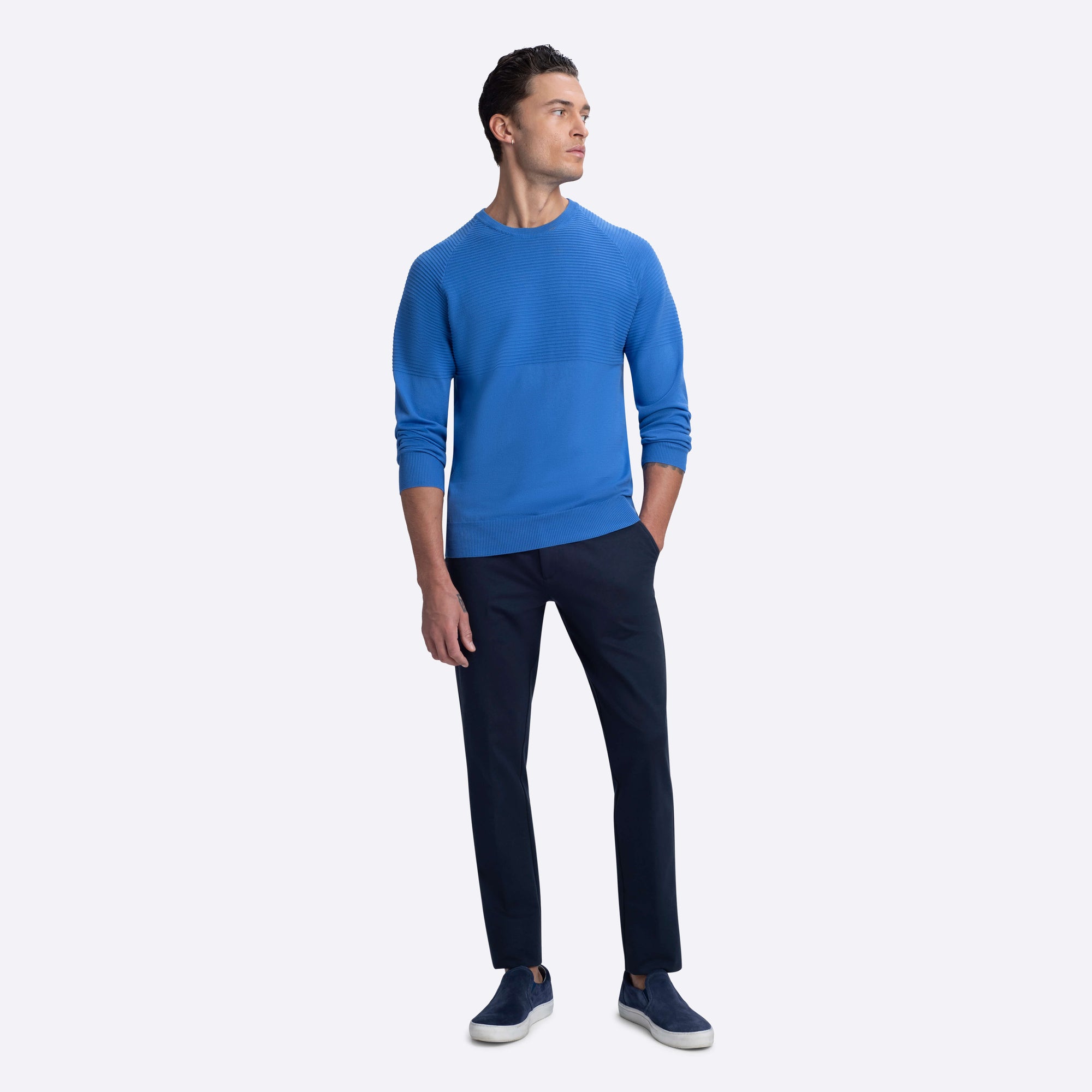 Solid & Stripe Combo Crew Neck Sweater