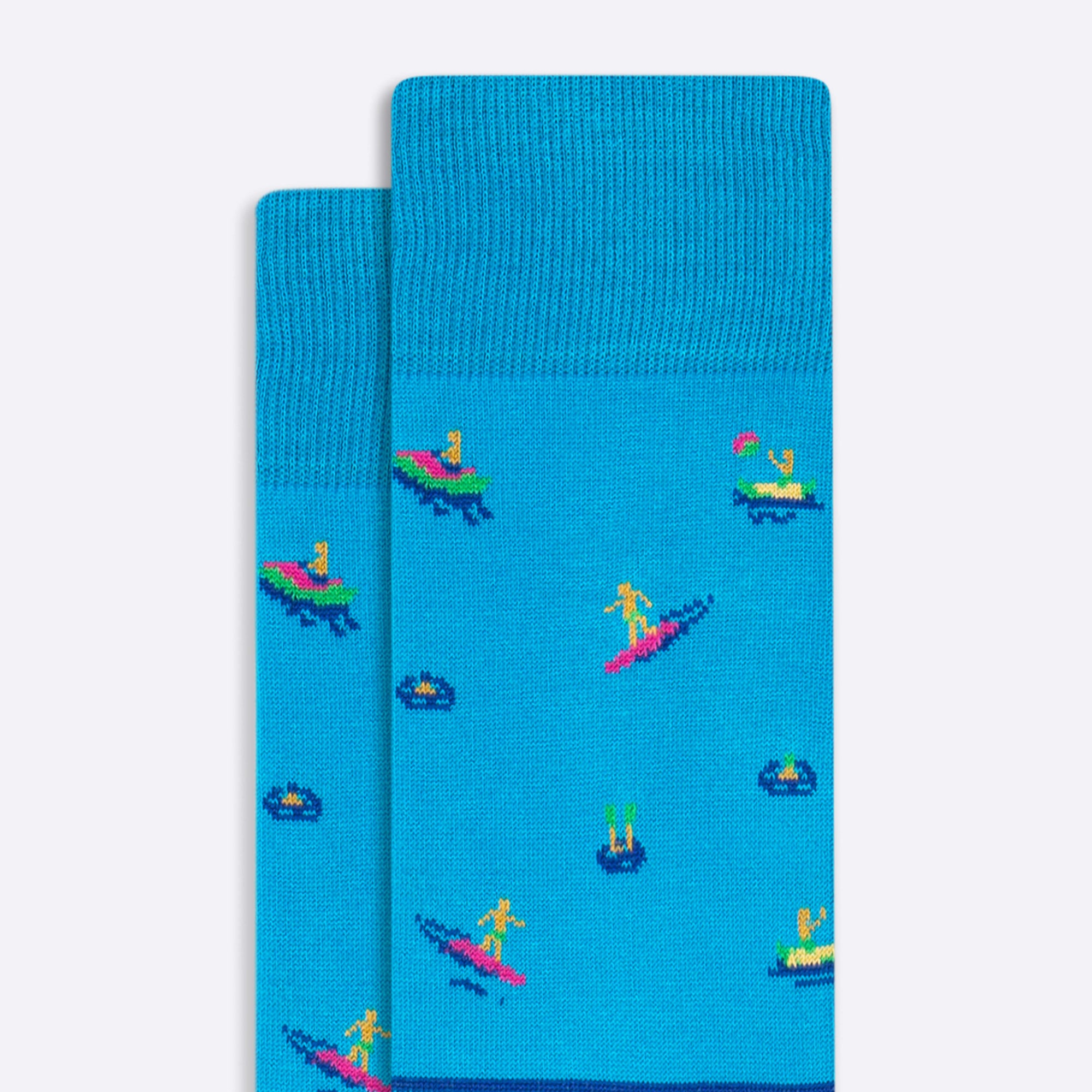 Surfers Striped Mid-Calf Socks