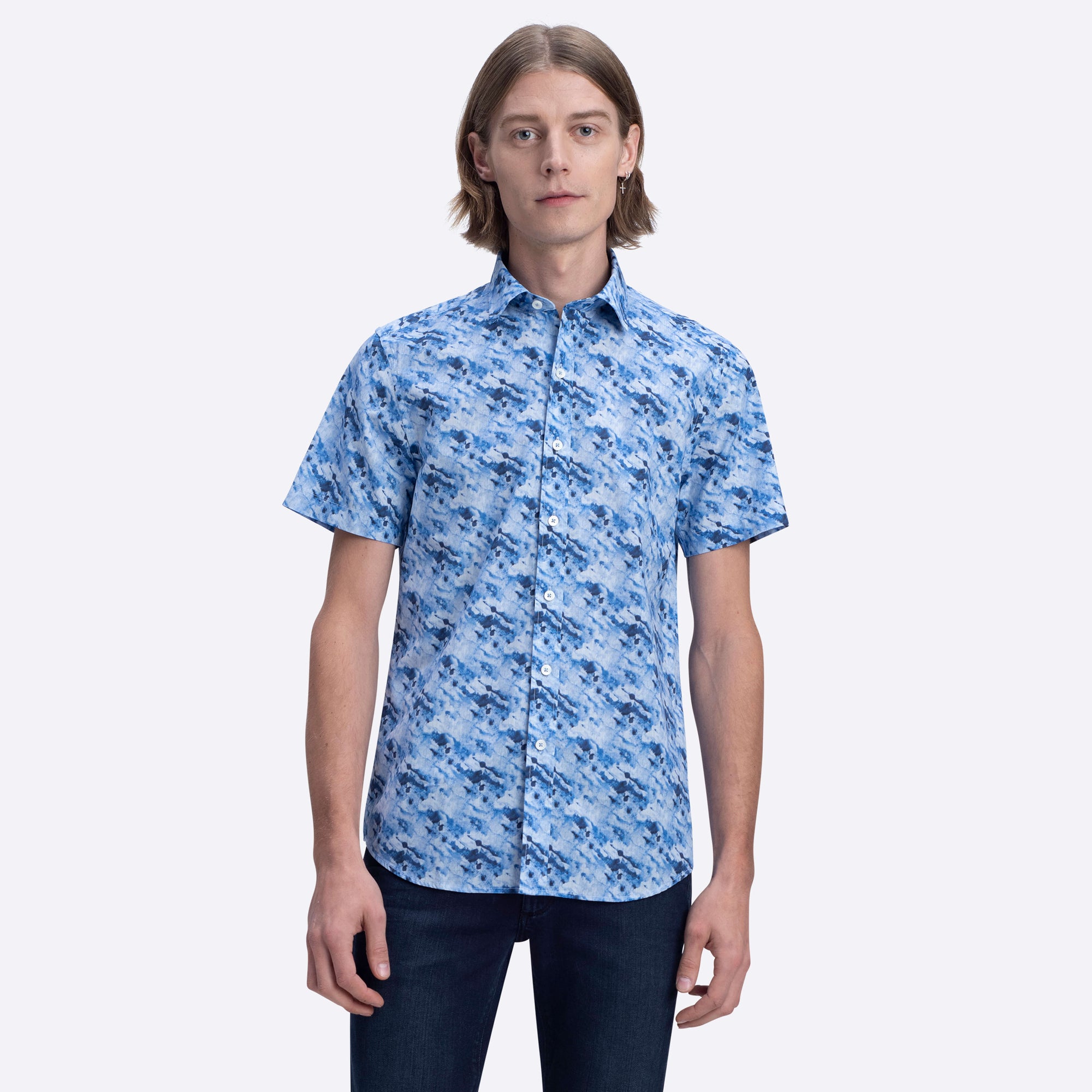 Orson Watercolor Print Short Sleeve Shirt
