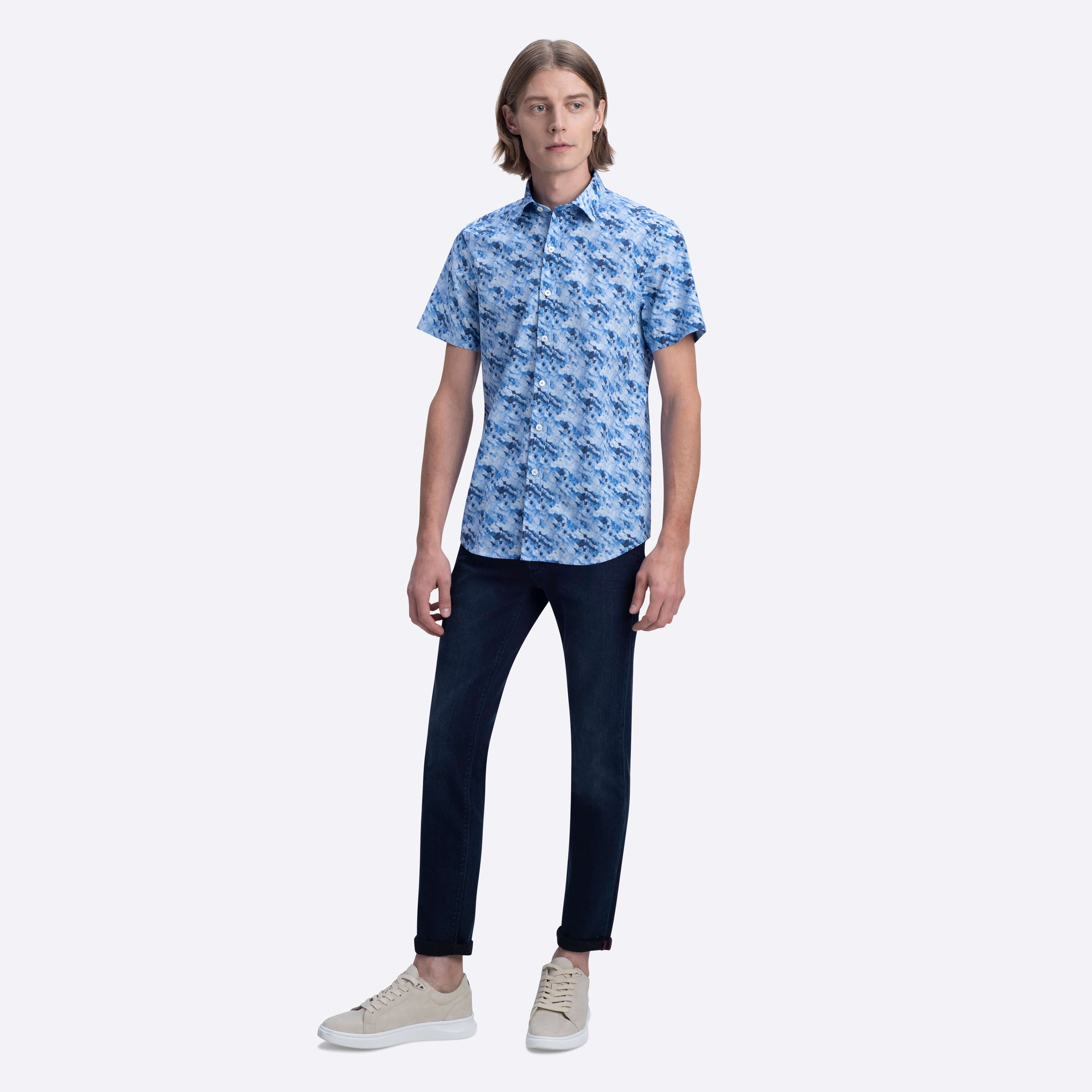 Orson Watercolor Print Short Sleeve Shirt