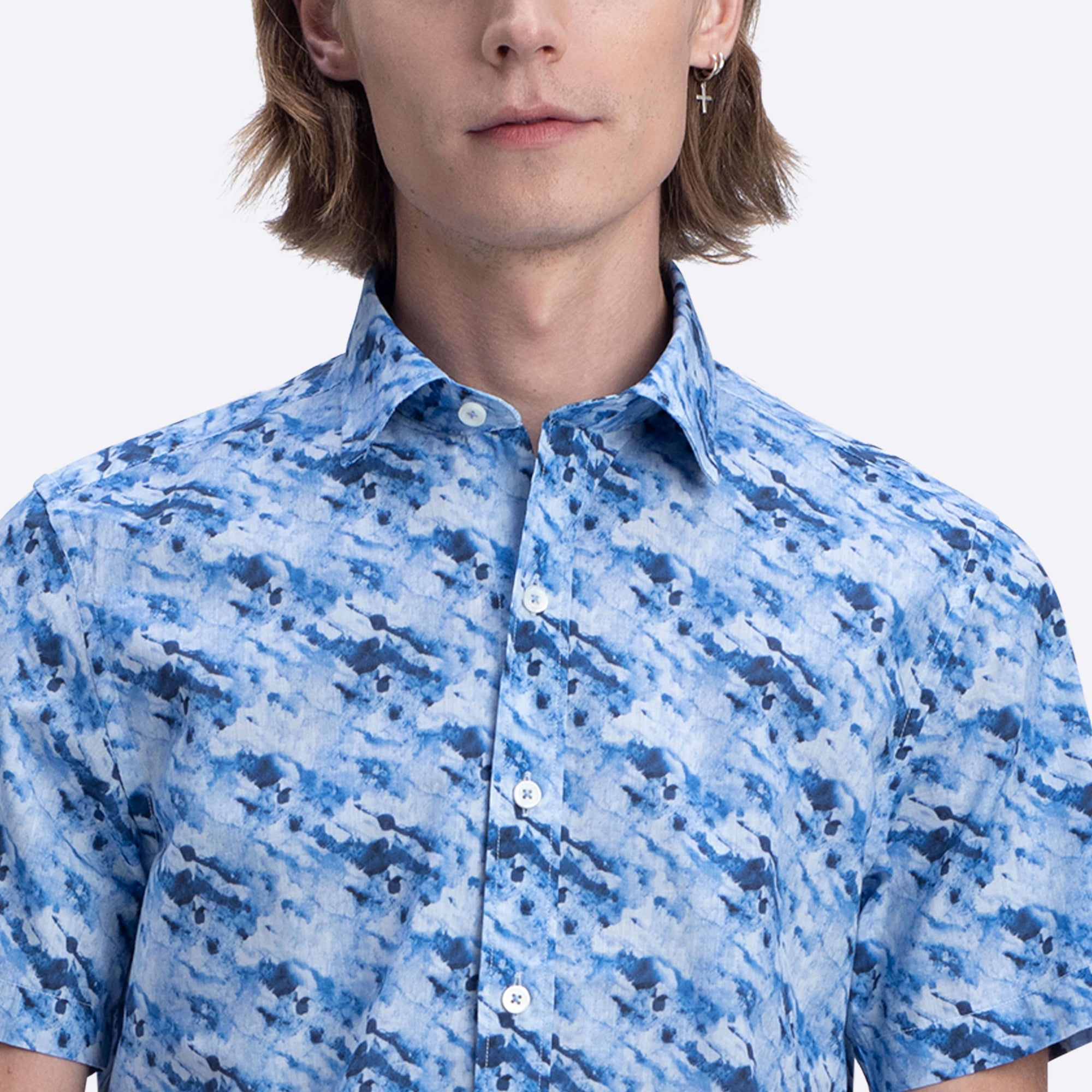 Orson Watercolor Print Short Sleeve Shirt