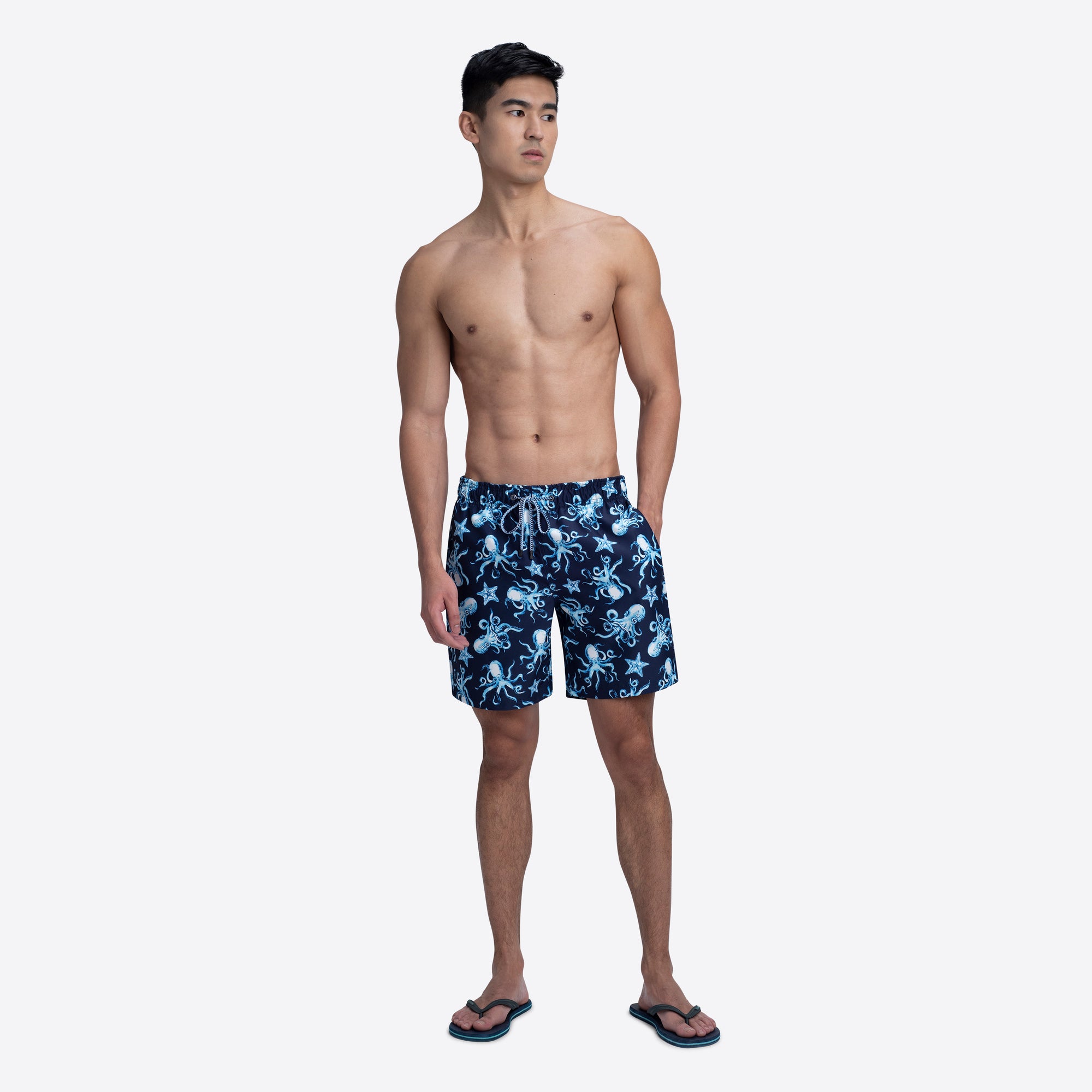 DELANO Octopus Print Swim Trunks