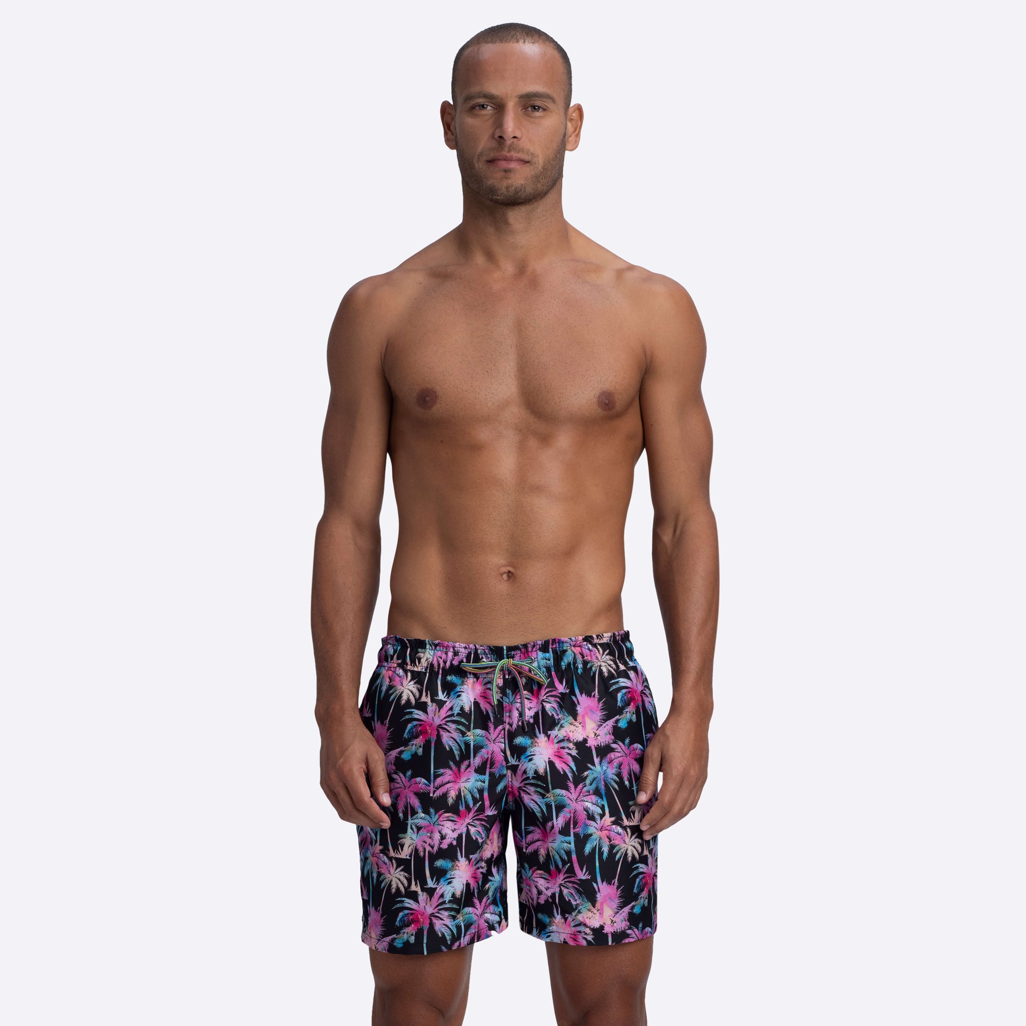 COSMO Palm Tree Print Swim Trunks
