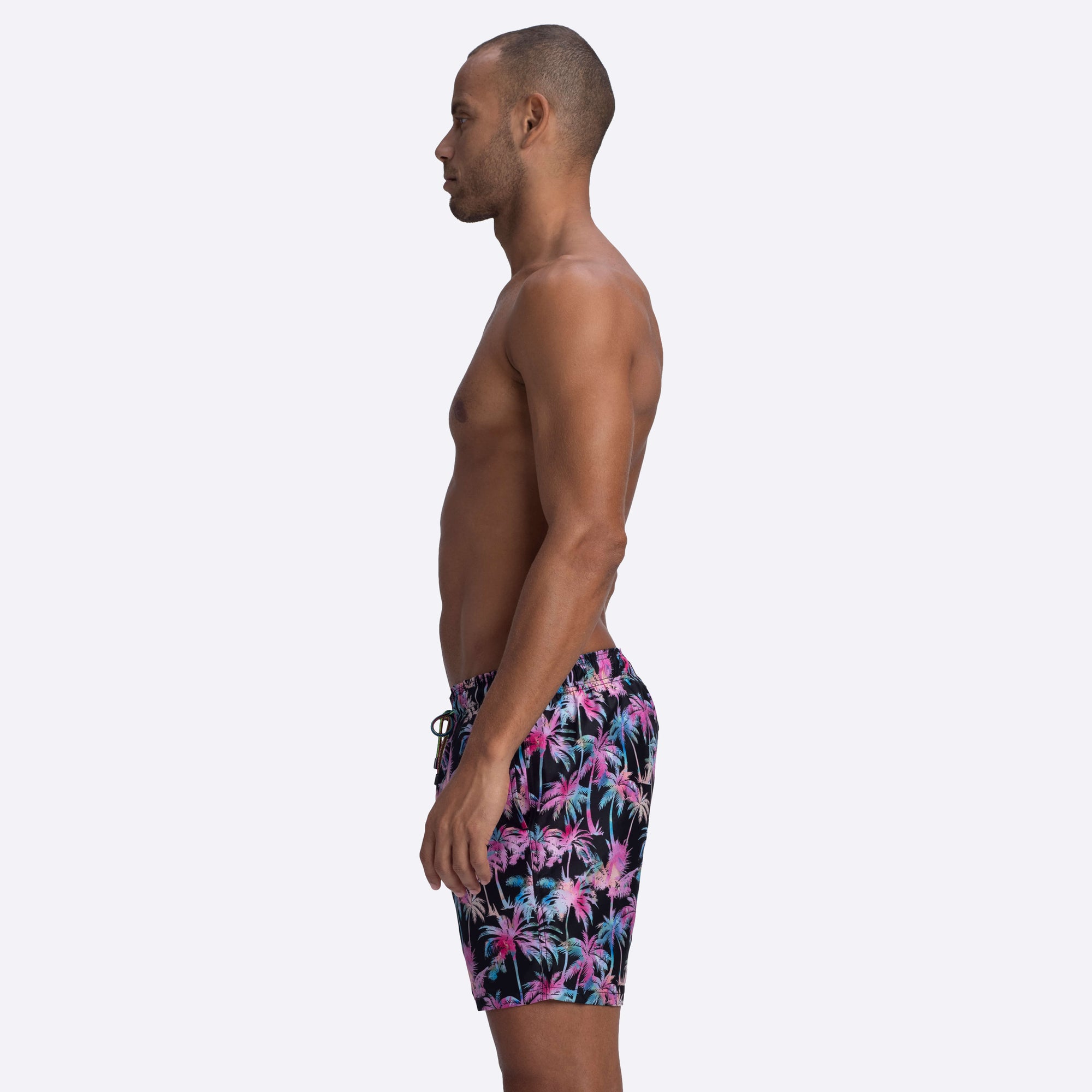 COSMO Palm Tree Print Swim Trunks