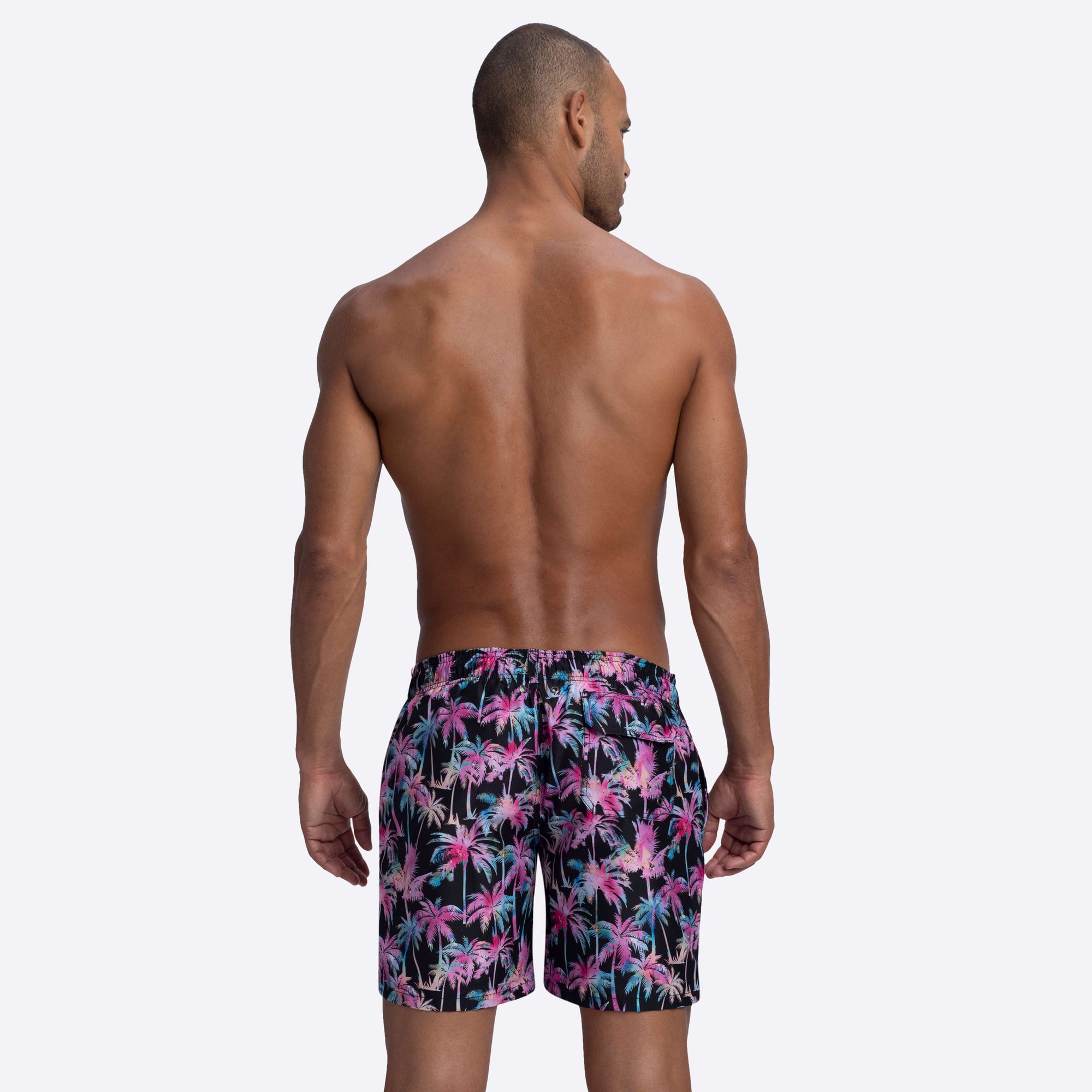 COSMO Palm Tree Print Swim Trunks