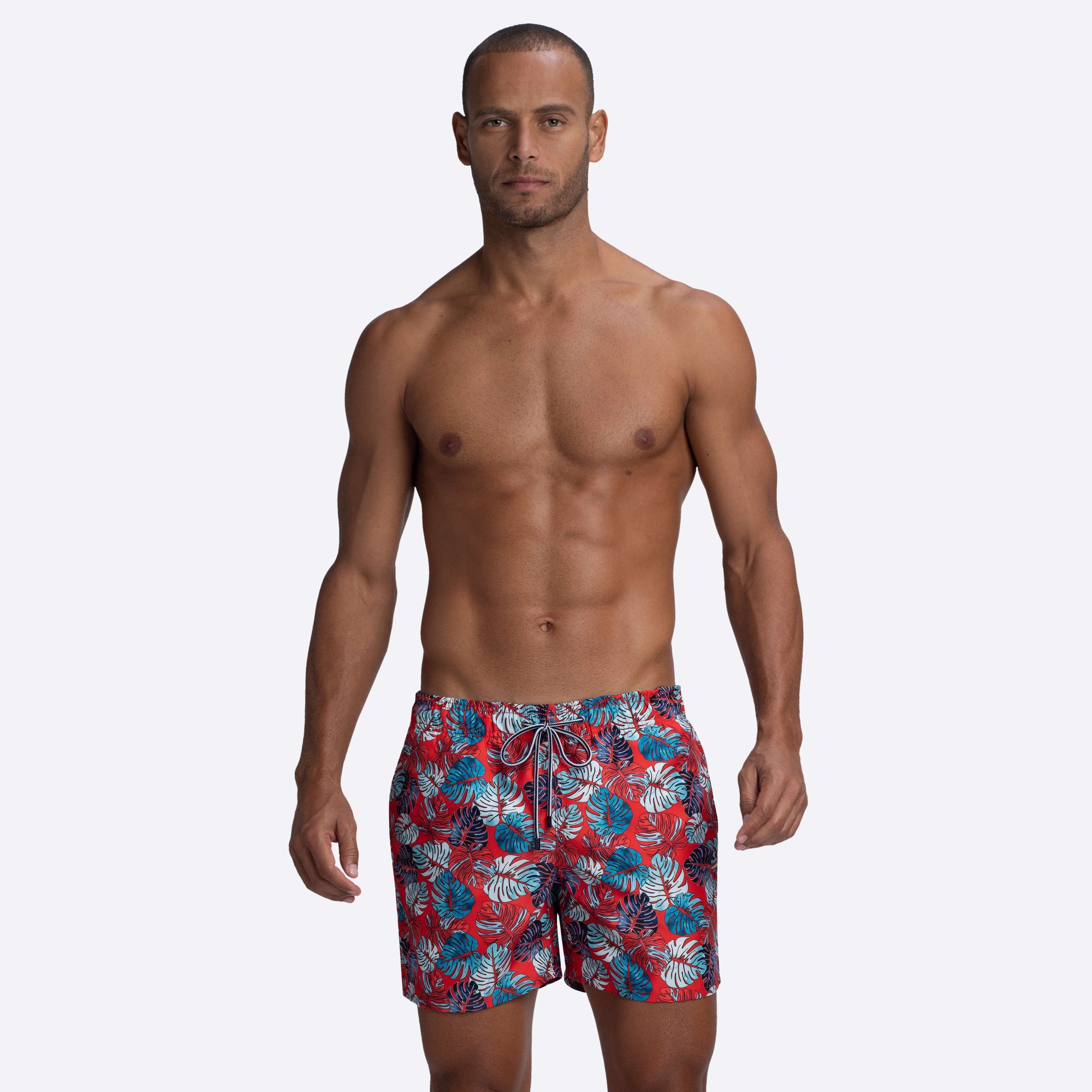 LENOX Leaf Print Swim Trunks