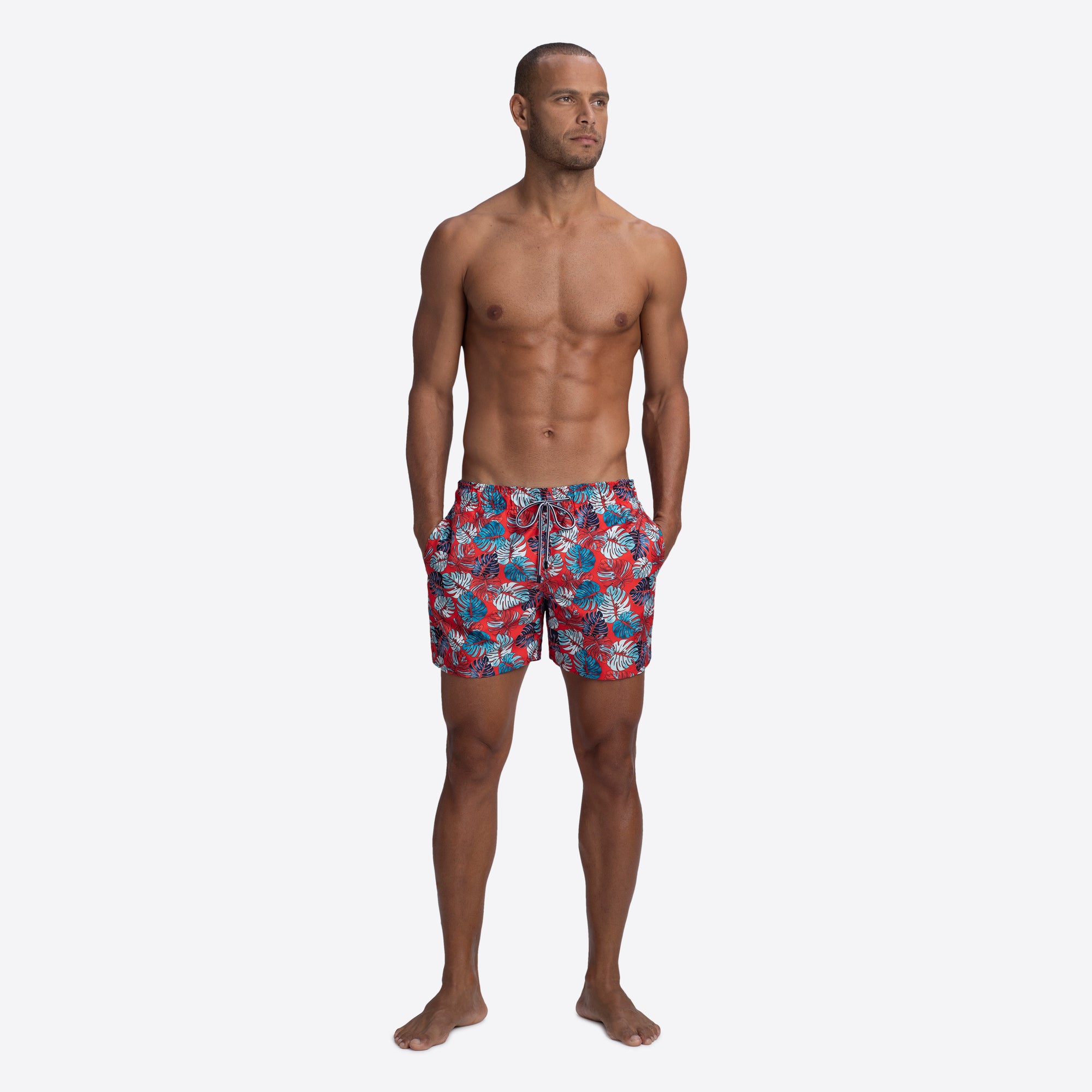 LENOX Leaf Print Swim Trunks
